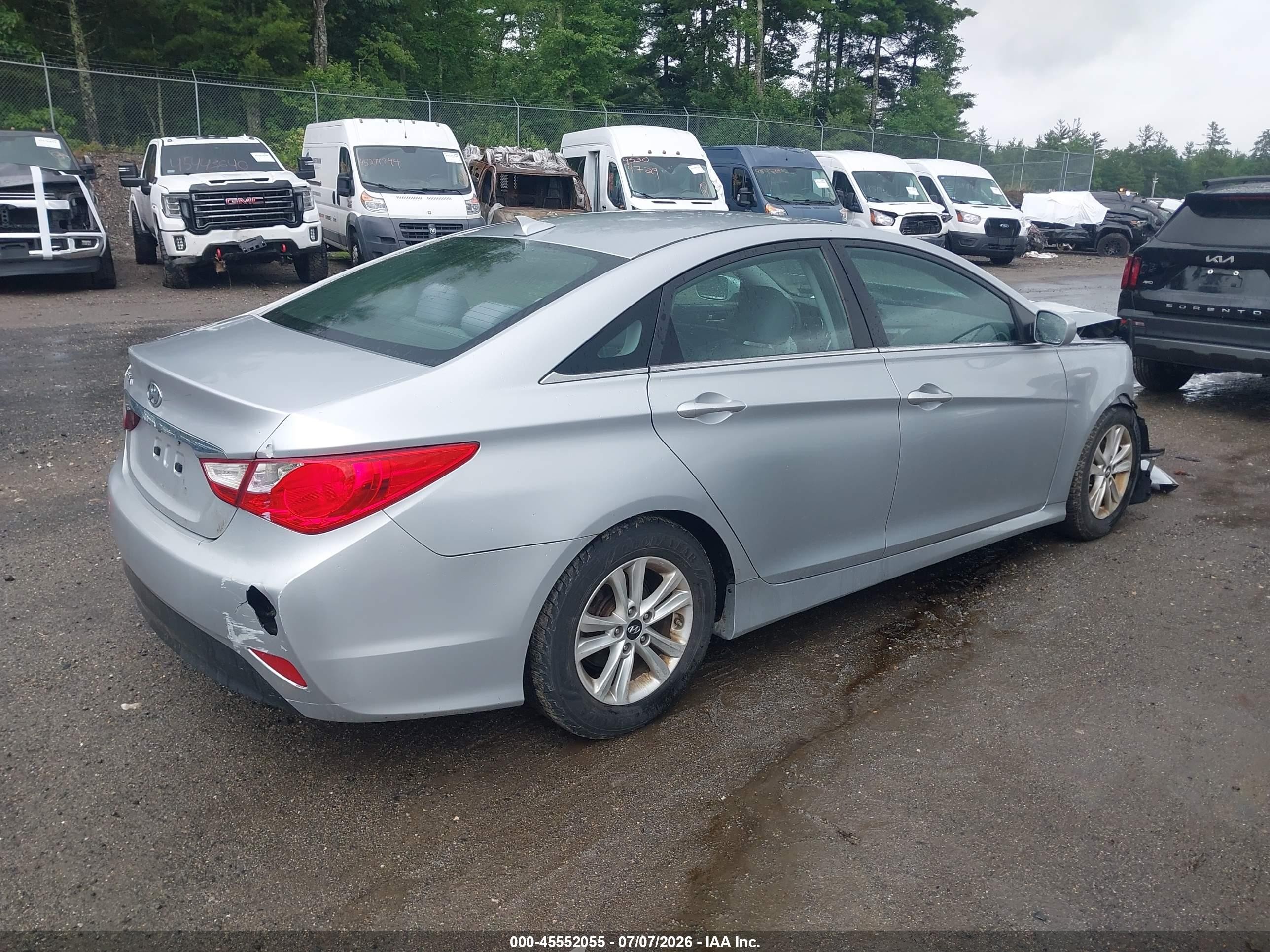 2014 Hyundai Sonata Gls Серебряный vin: 5NPEB4AC9EH901409