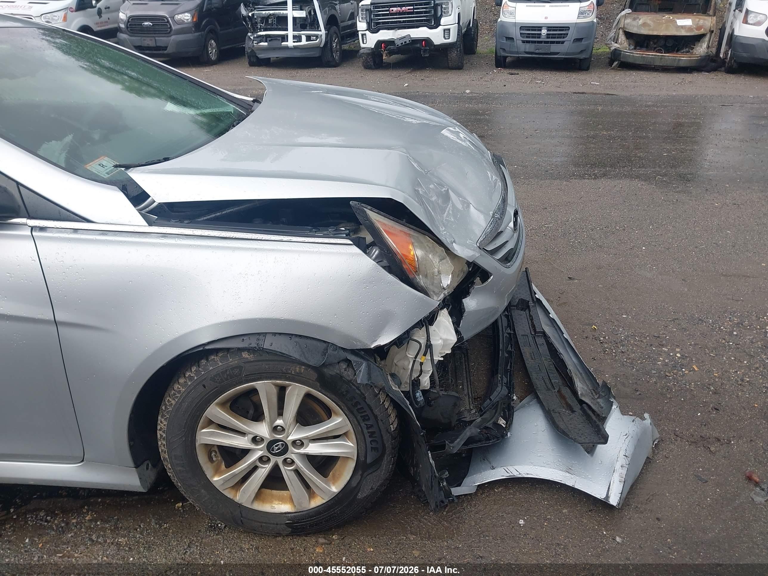 2014 Hyundai Sonata Gls Серебряный vin: 5NPEB4AC9EH901409