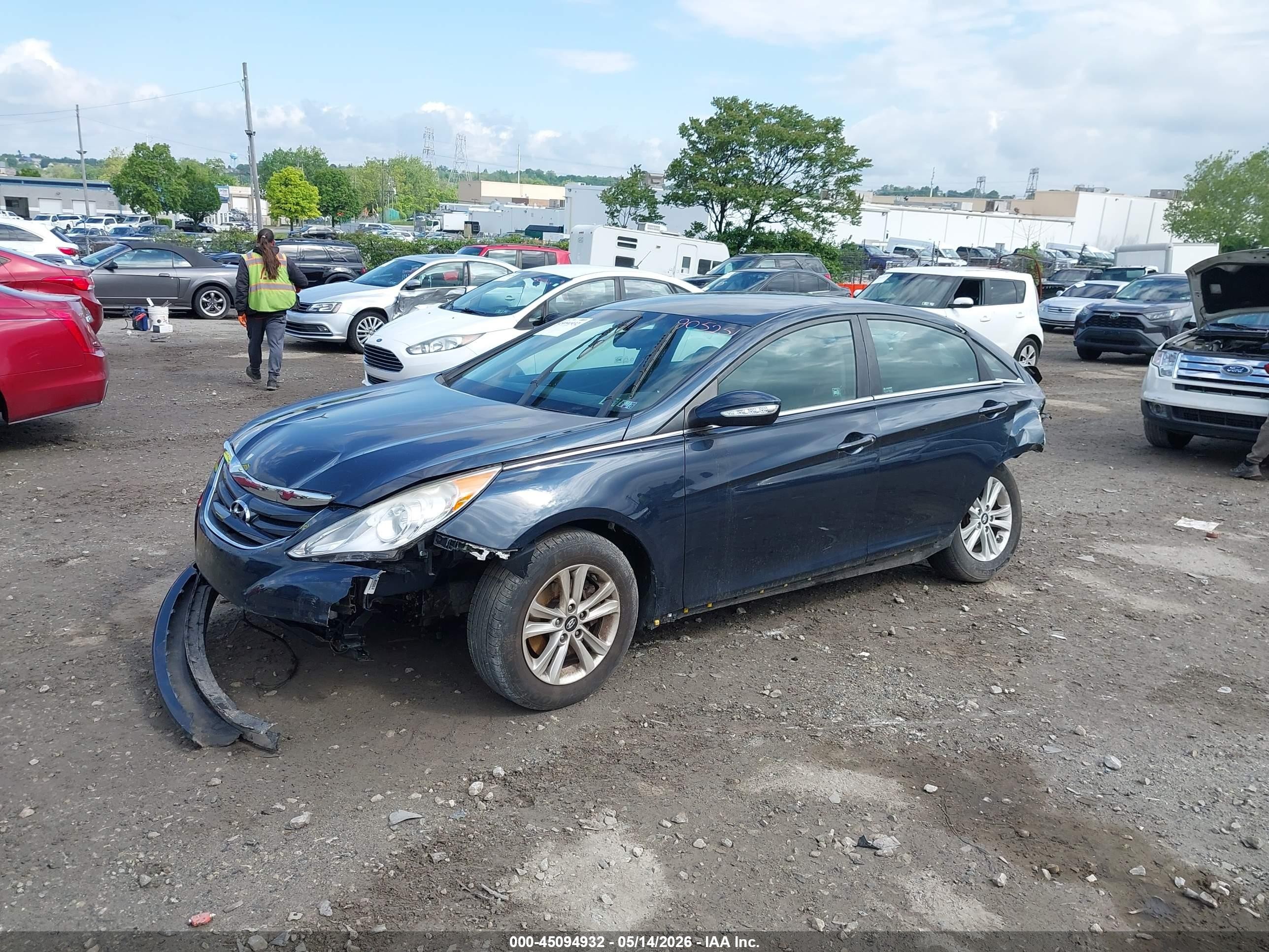 2014 Hyundai Sonata Gls Gray vin: 5NPEB4AC9EH905251