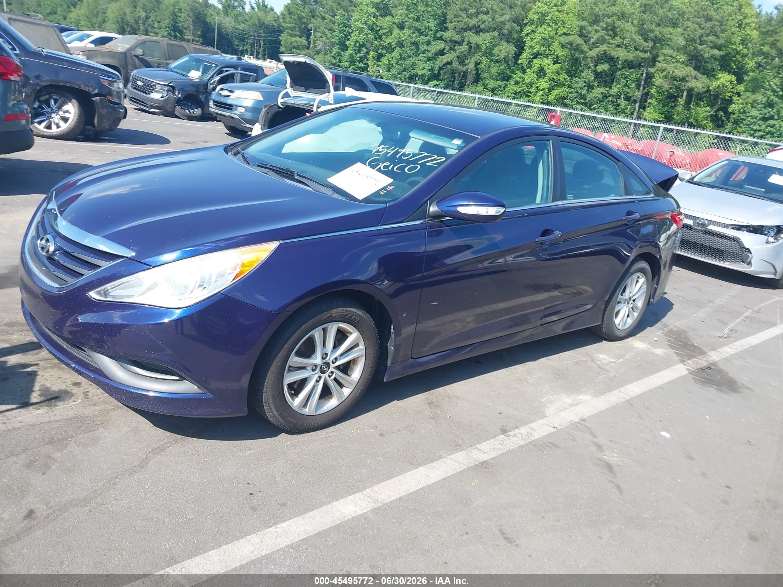 2014 Hyundai Sonata Gls Blue vin: 5NPEB4AC9EH910157