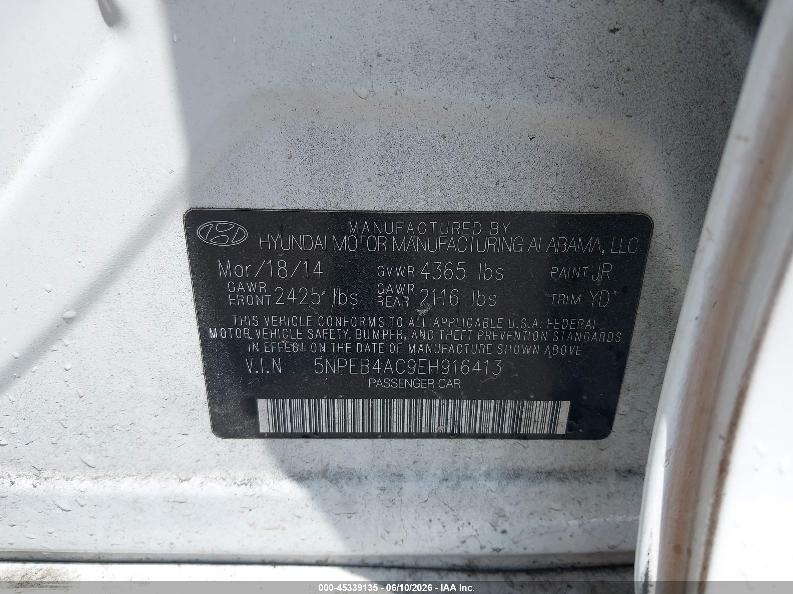 2014 Hyundai Sonata Gls Белый vin: 5NPEB4AC9EH916413