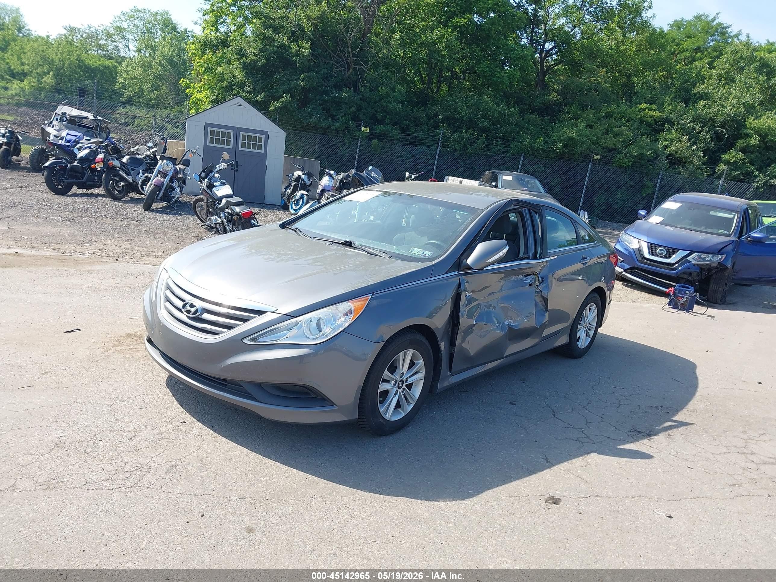 2014 Hyundai Sonata Gls Gray vin: 5NPEB4AC9EH921790