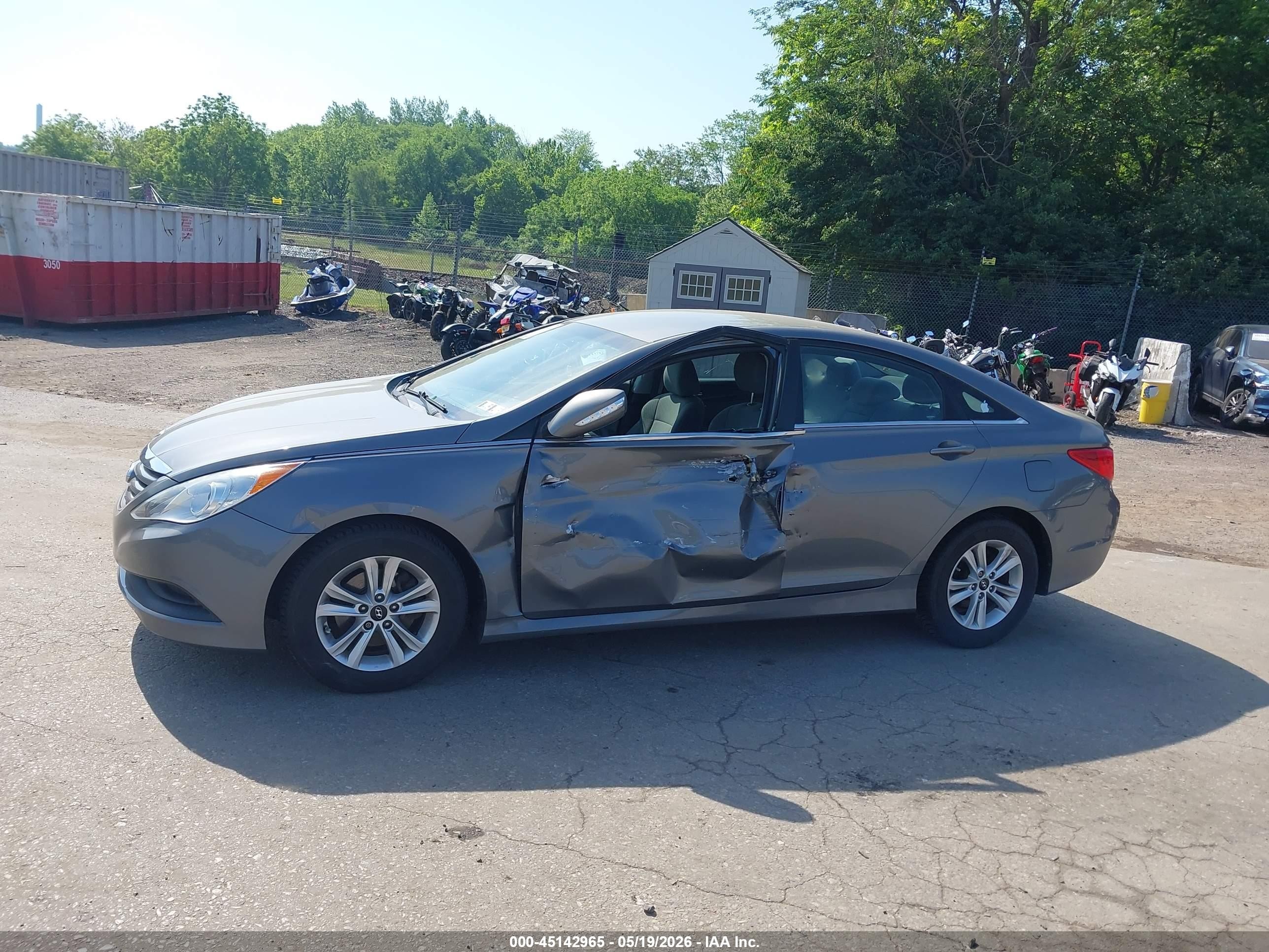 2014 Hyundai Sonata Gls Gray vin: 5NPEB4AC9EH921790