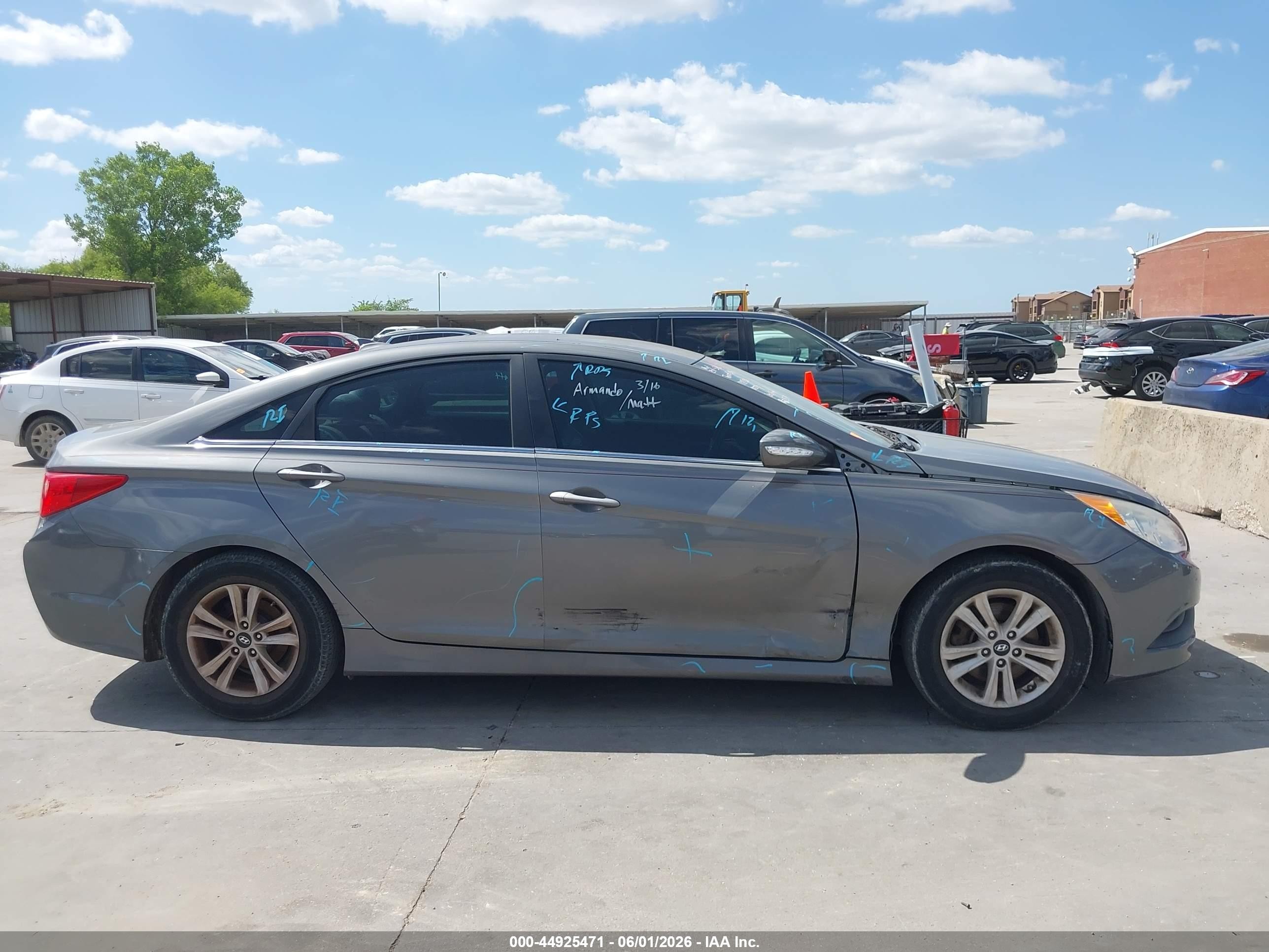 2014 Hyundai Sonata Gls Gray vin: 5NPEB4AC9EH924608