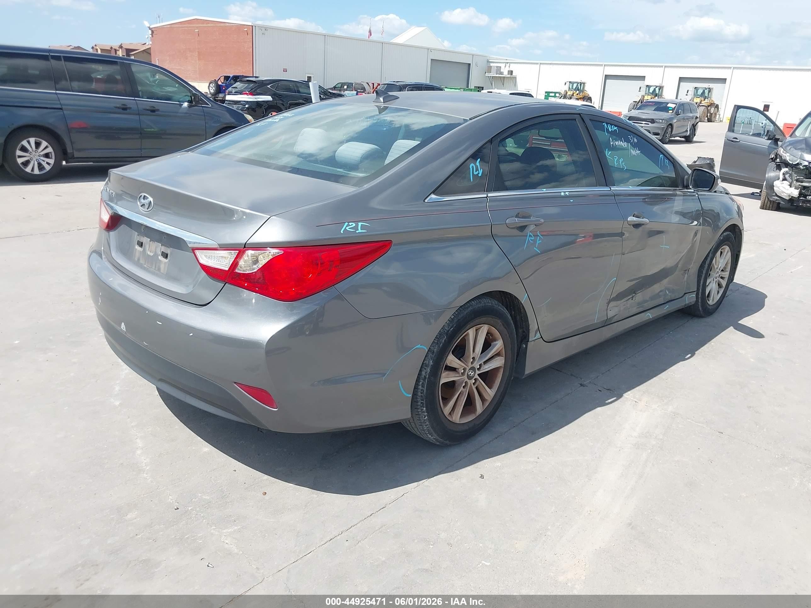 2014 Hyundai Sonata Gls Gray vin: 5NPEB4AC9EH924608