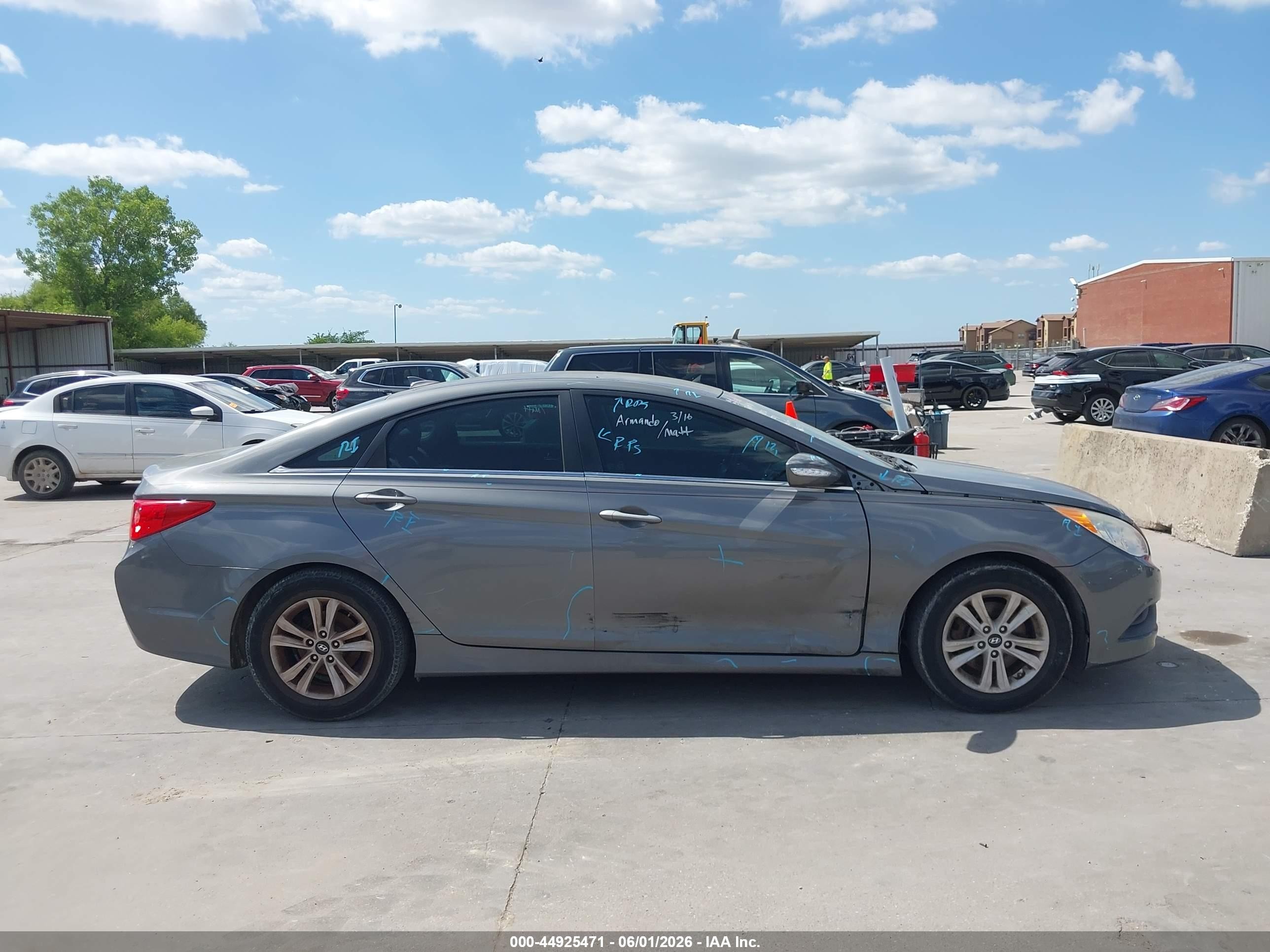 2014 Hyundai Sonata Gls Gray vin: 5NPEB4AC9EH924608