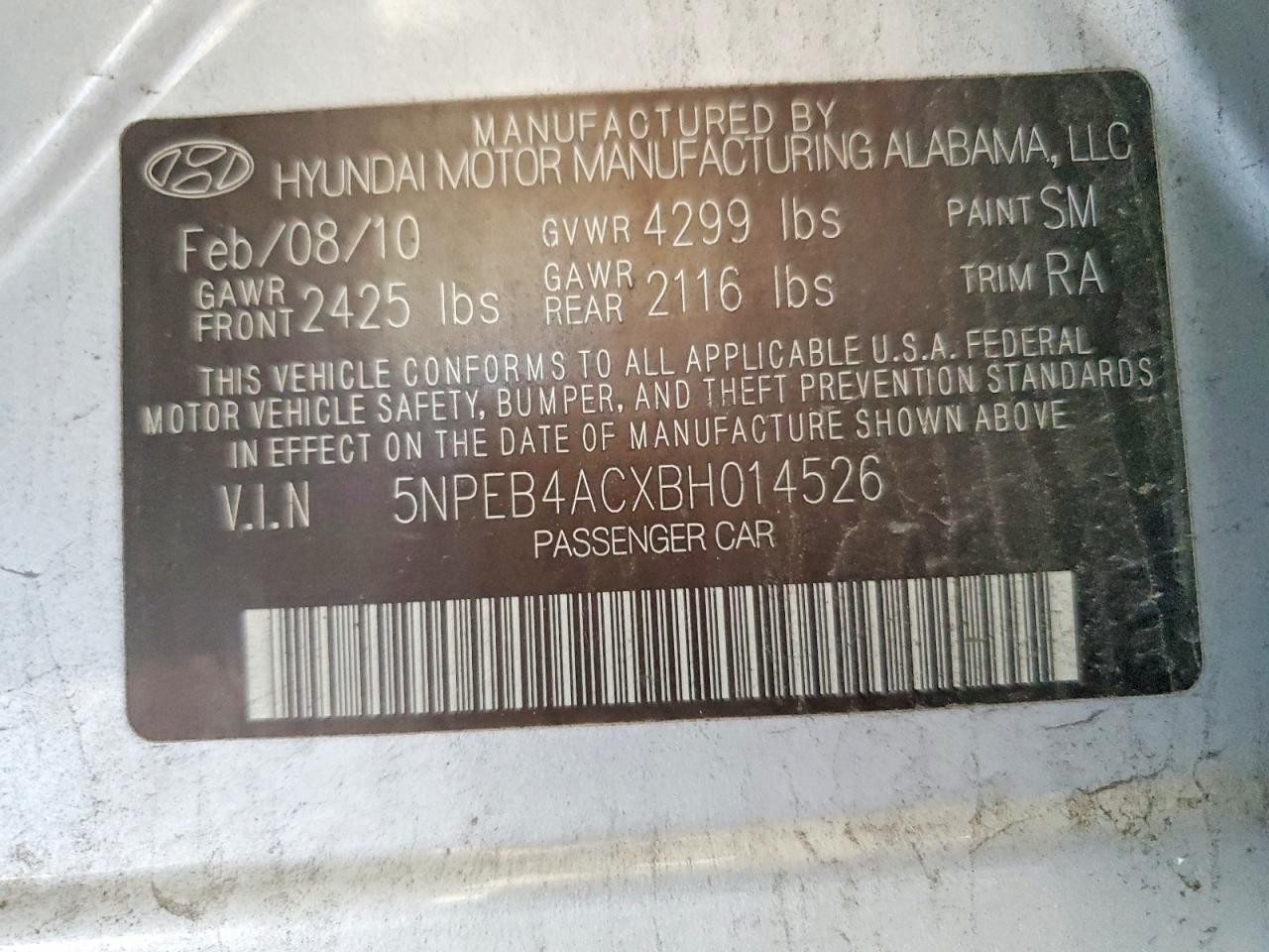 2011 Hyundai Sonata Gls Серебряный vin: 5NPEB4ACXBH014526
