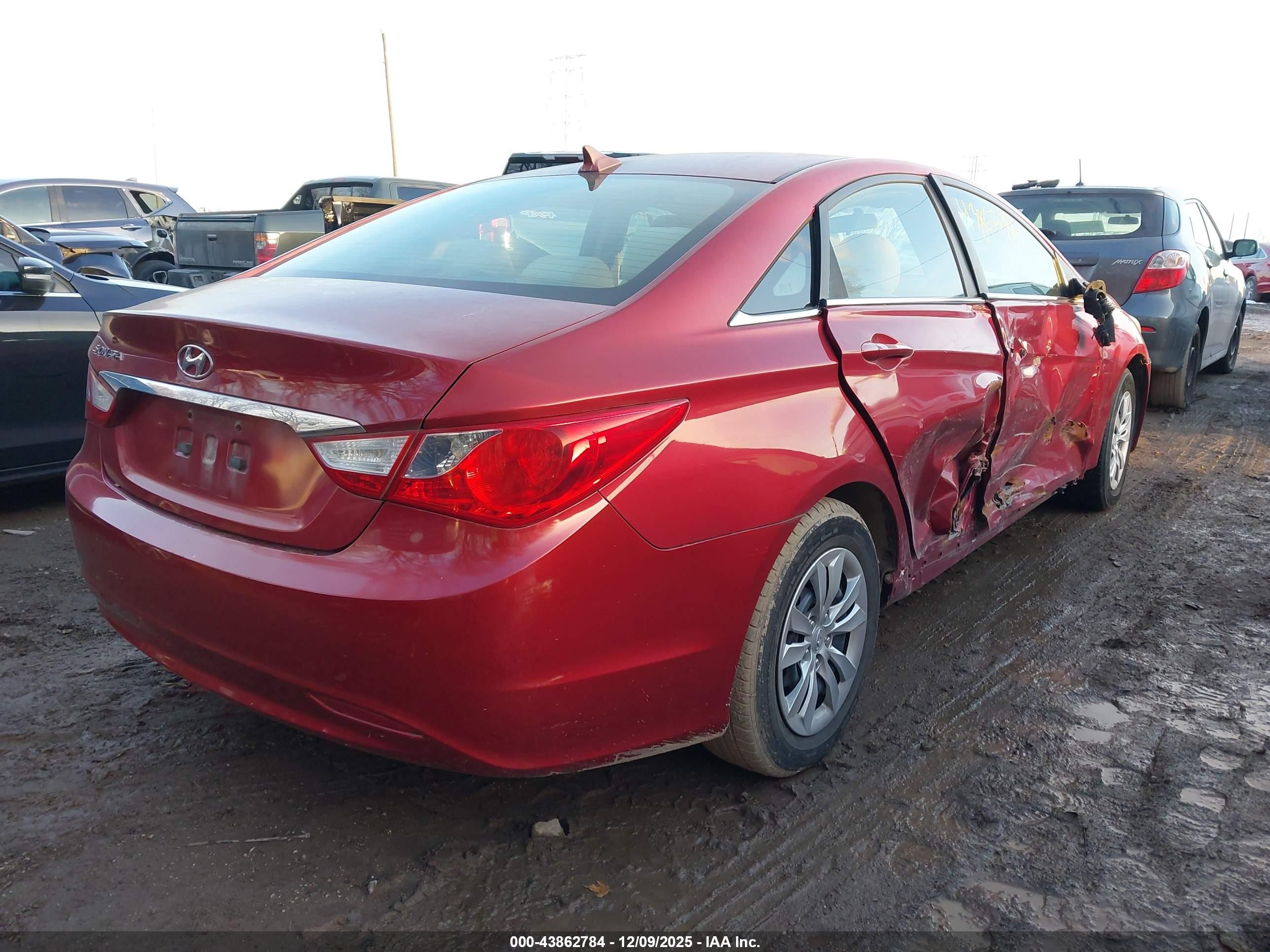 2011 Hyundai Sonata Gls Red vin: 5NPEB4ACXBH093034