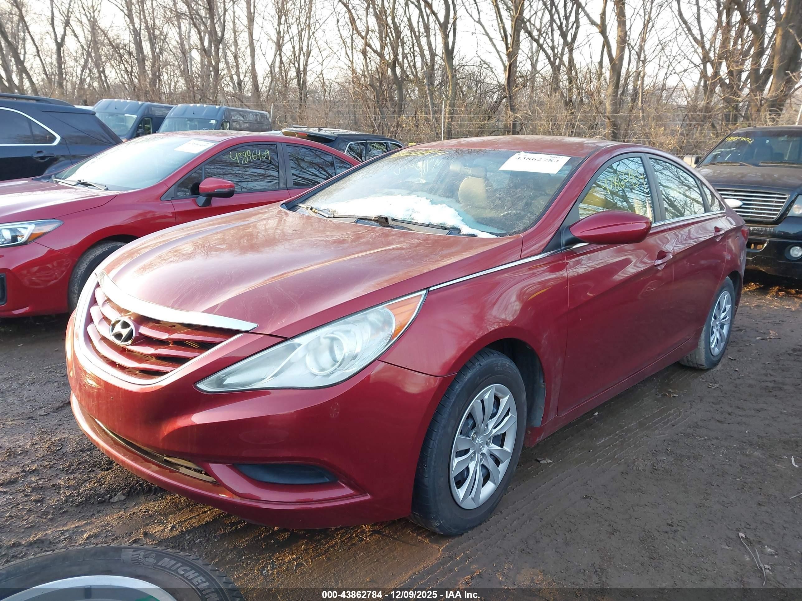 2011 Hyundai Sonata Gls Red vin: 5NPEB4ACXBH093034