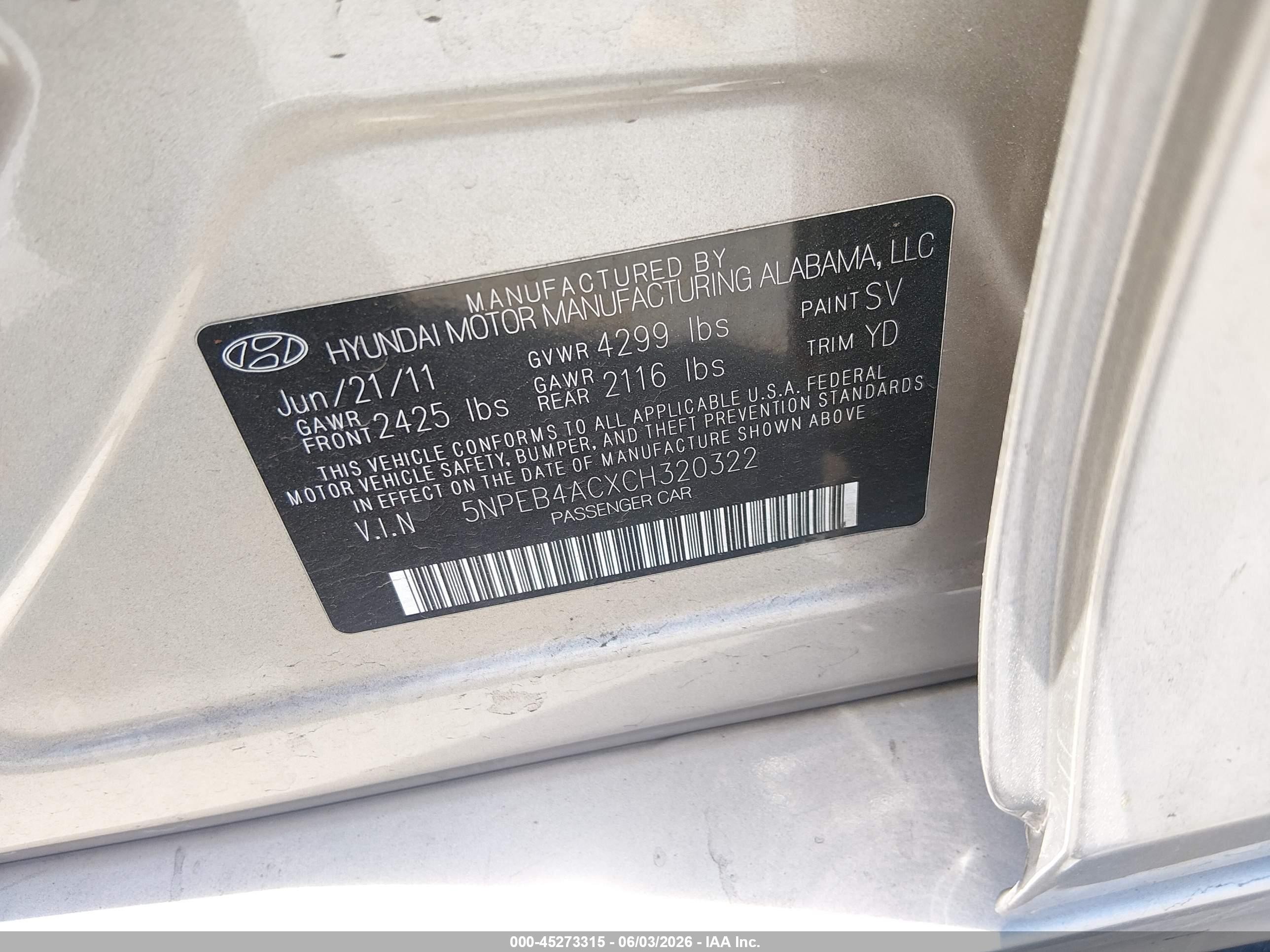 2012 Hyundai Sonata Gls Beige vin: 5NPEB4ACXCH320322