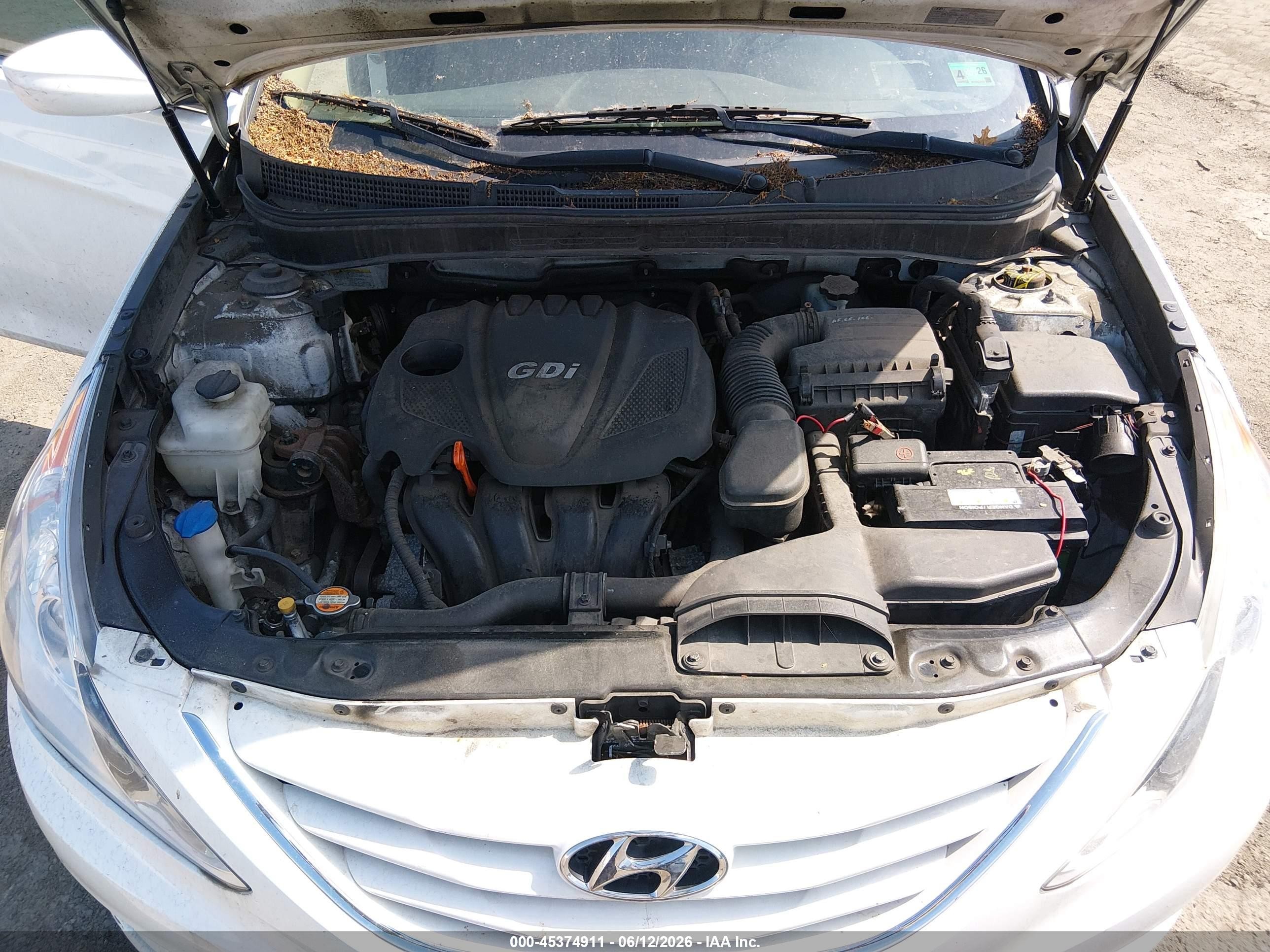 2012 Hyundai Sonata Gls White vin: 5NPEB4ACXCH385252