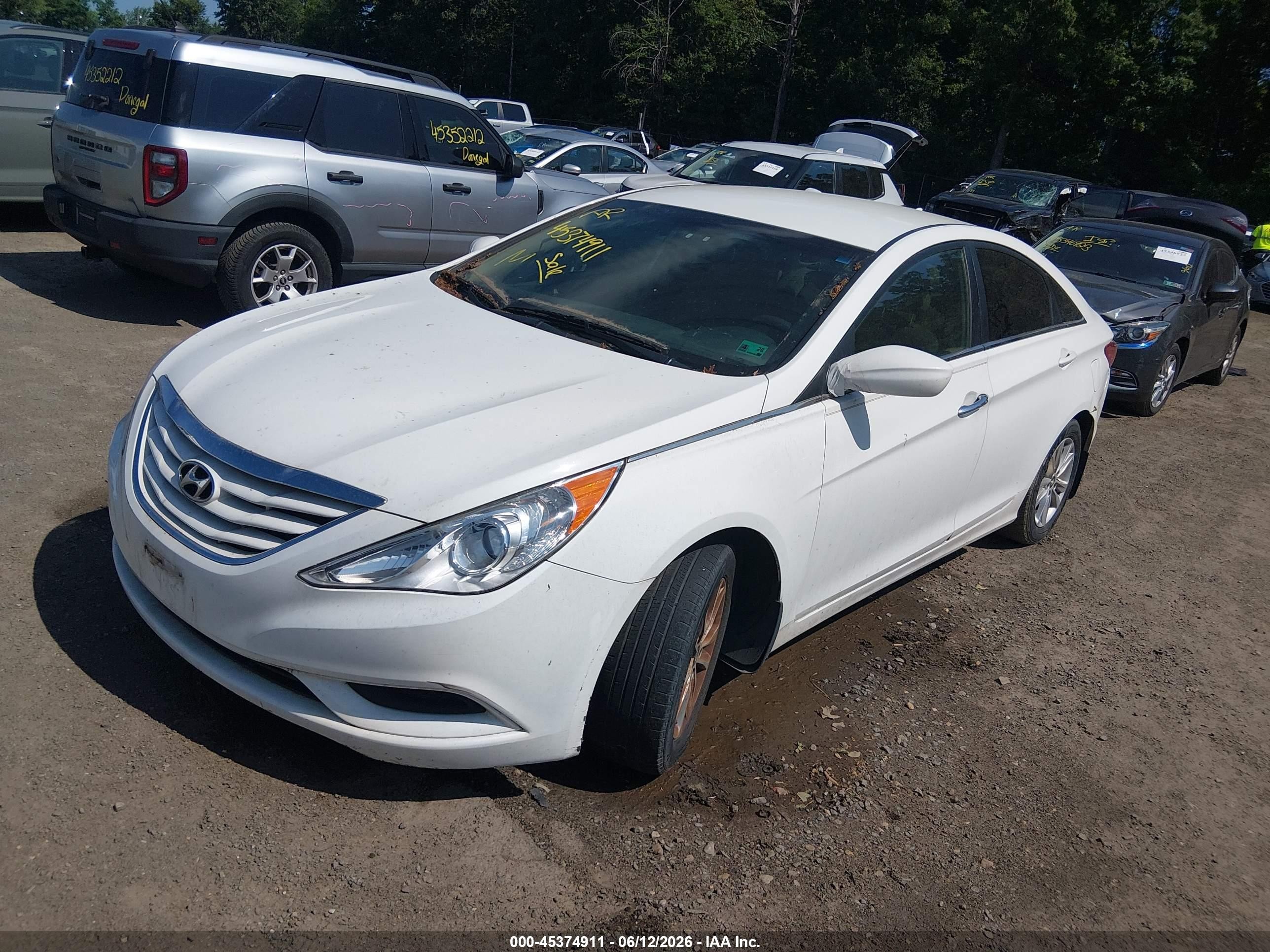 2012 Hyundai Sonata Gls White vin: 5NPEB4ACXCH385252