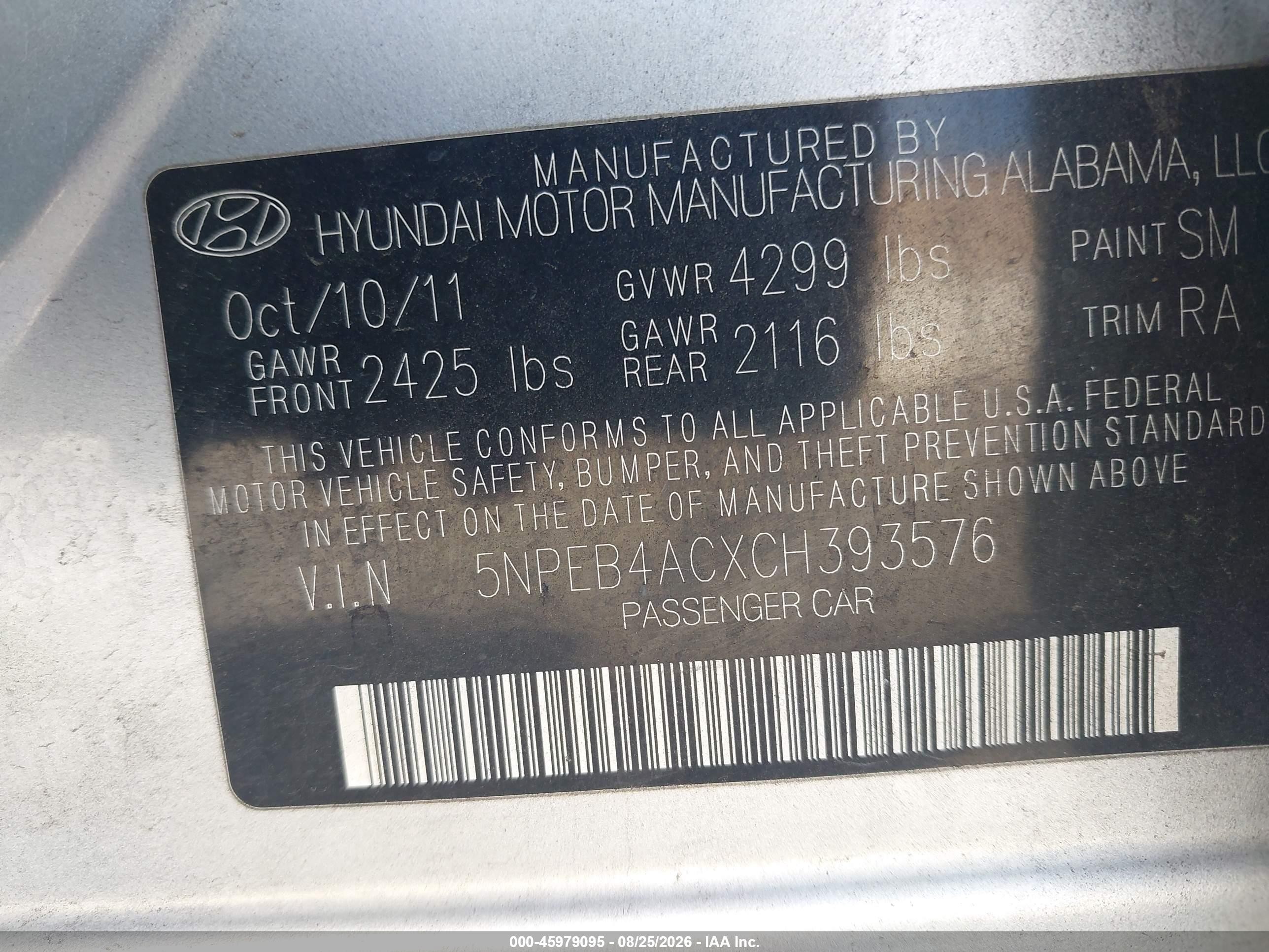 2012 Hyundai Sonata Gls Silver vin: 5NPEB4ACXCH393576