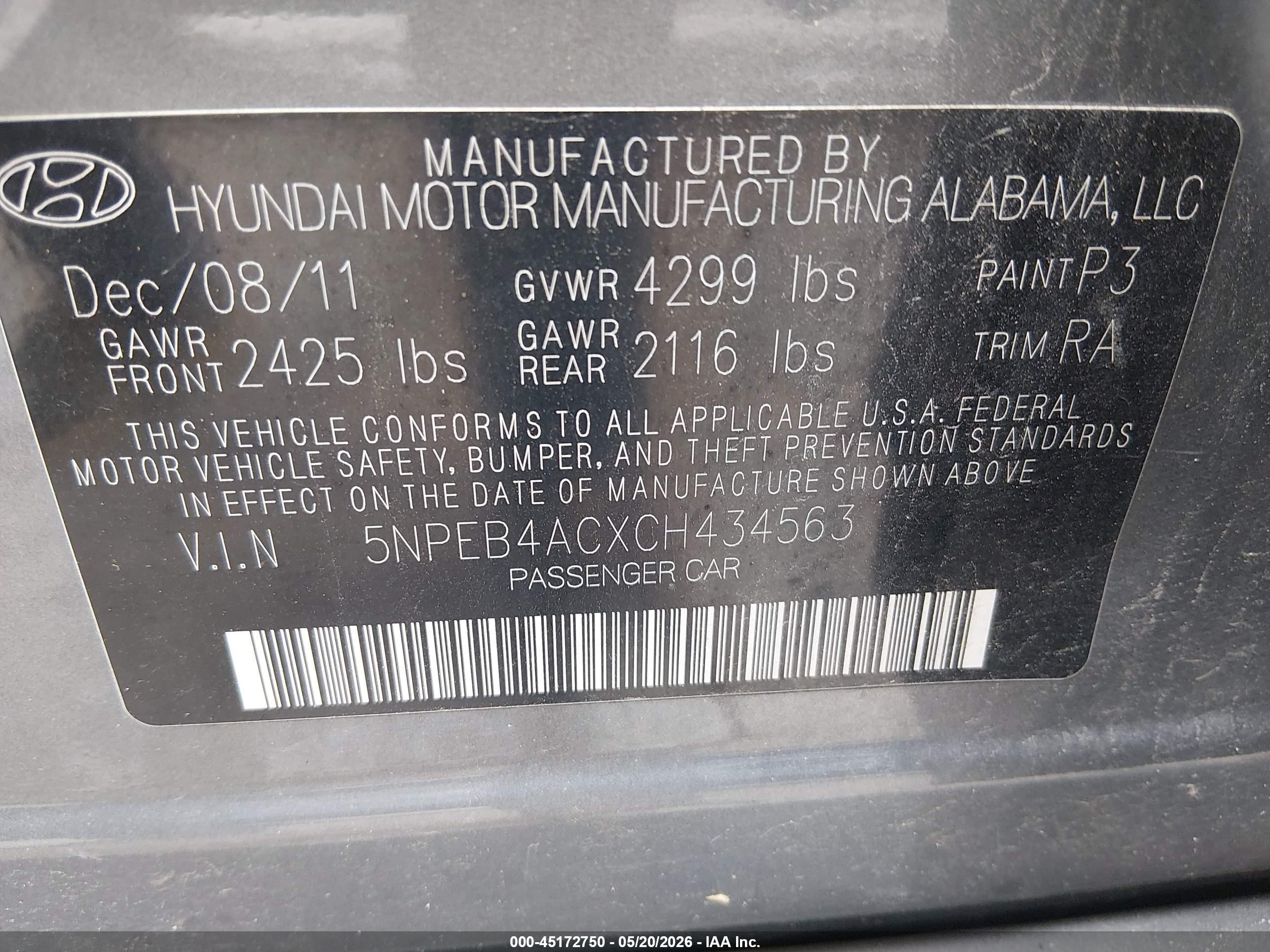 2012 Hyundai Sonata Gls Silver vin: 5NPEB4ACXCH434563