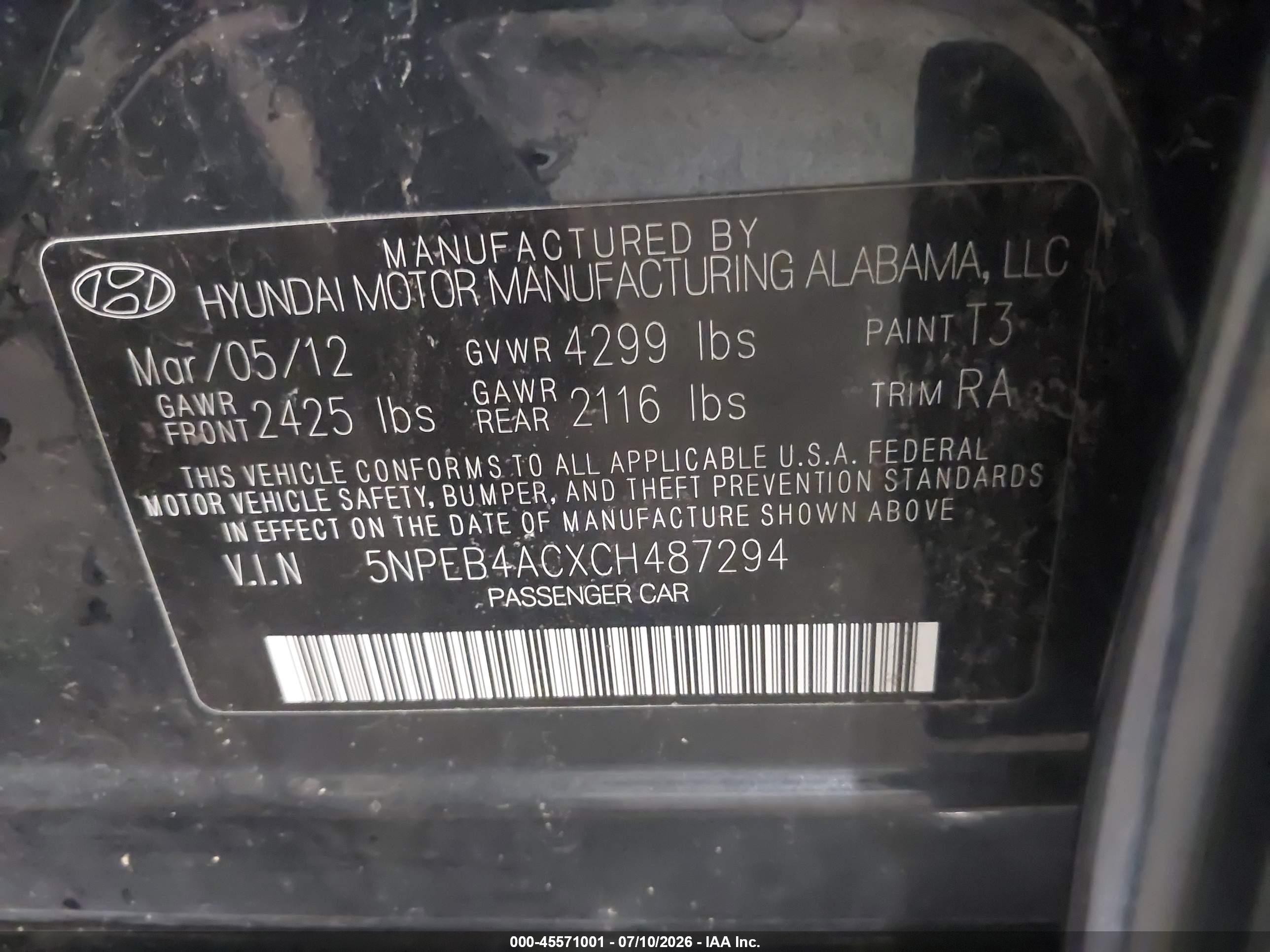 2012 Hyundai Sonata Gls Dark Blue vin: 5NPEB4ACXCH487294
