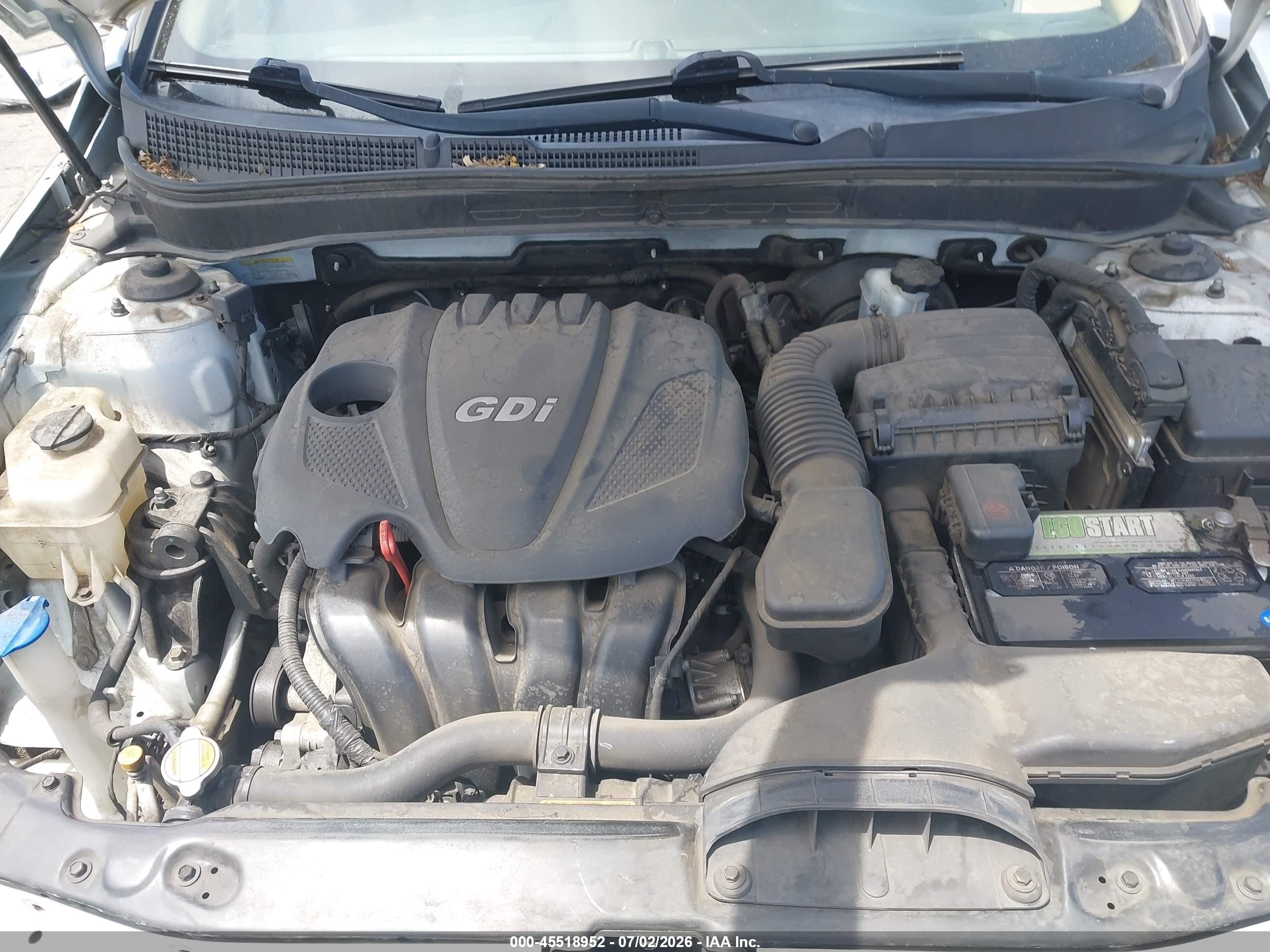 2012 Hyundai Sonata Gls White vin: 5NPEB4ACXCH495332