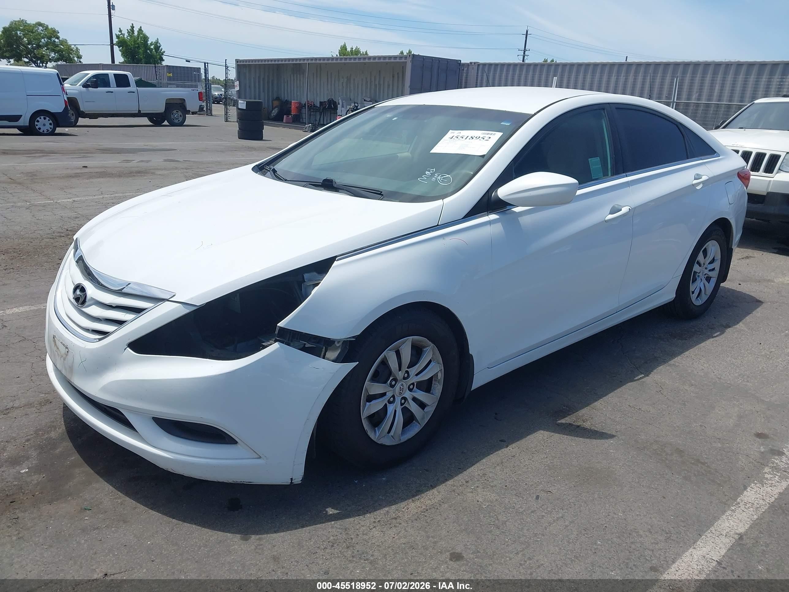 2012 Hyundai Sonata Gls White vin: 5NPEB4ACXCH495332
