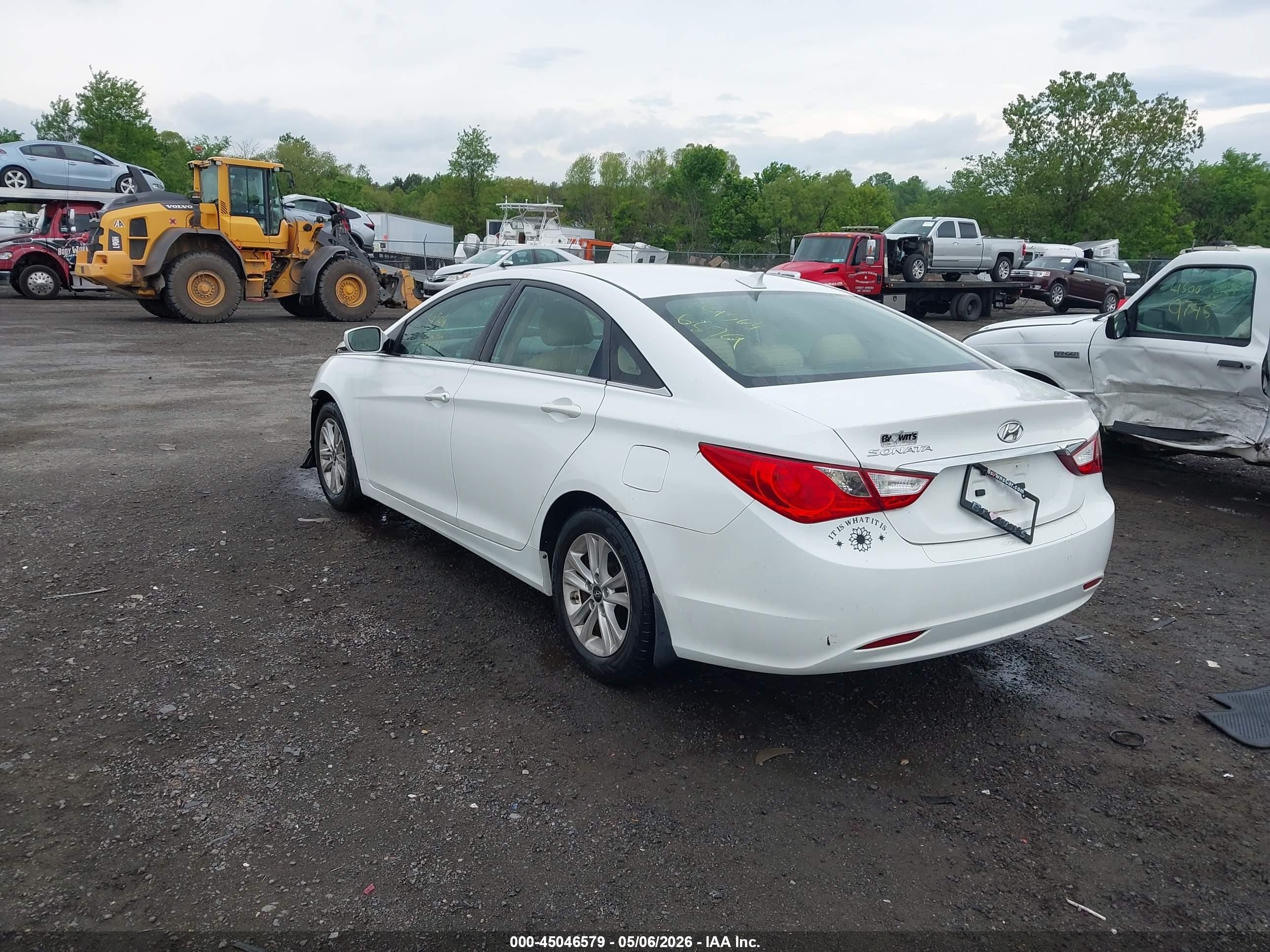 2013 Hyundai Sonata Gls White vin: 5NPEB4ACXDH523471