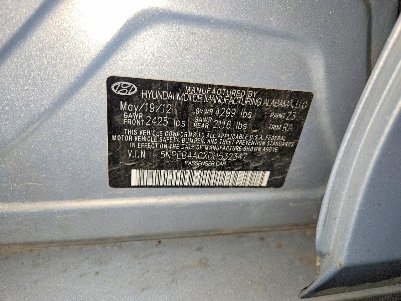 2013 Hyundai Sonata Gls Silver vin: 5NPEB4ACXDH532347