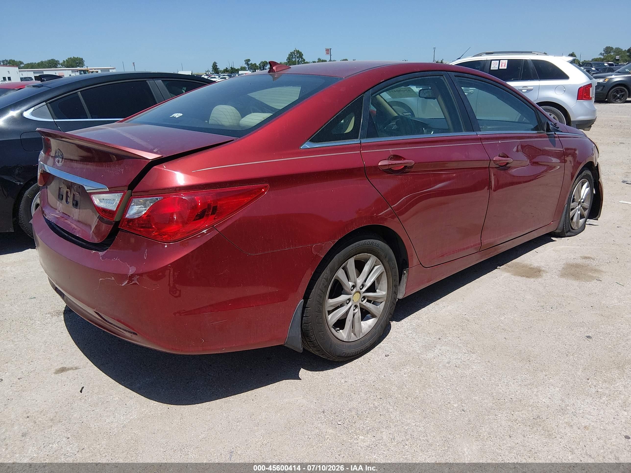 2013 Hyundai Sonata Gls Red vin: 5NPEB4ACXDH543624