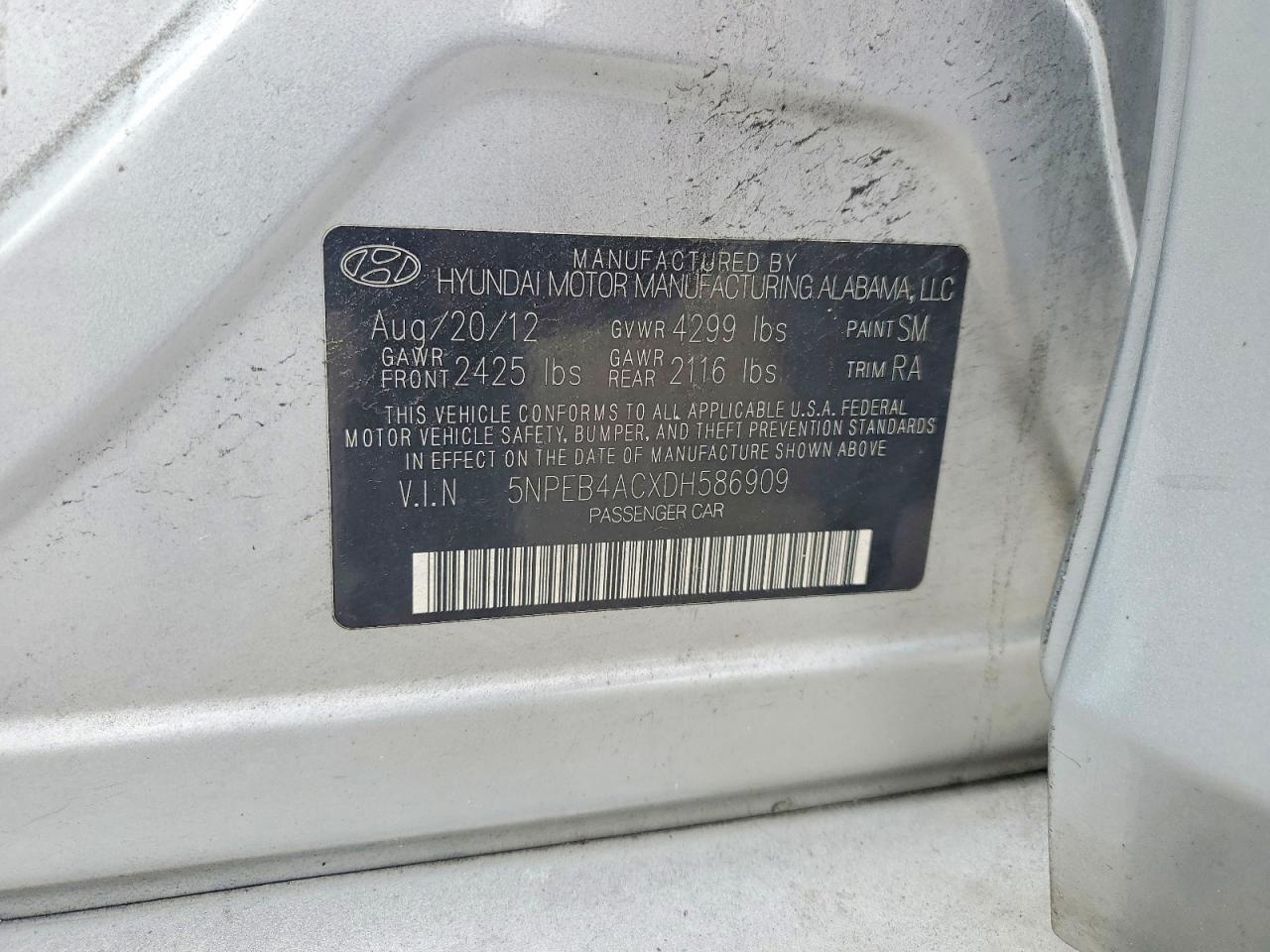 2013 Hyundai Sonata Gls Silver vin: 5NPEB4ACXDH586909