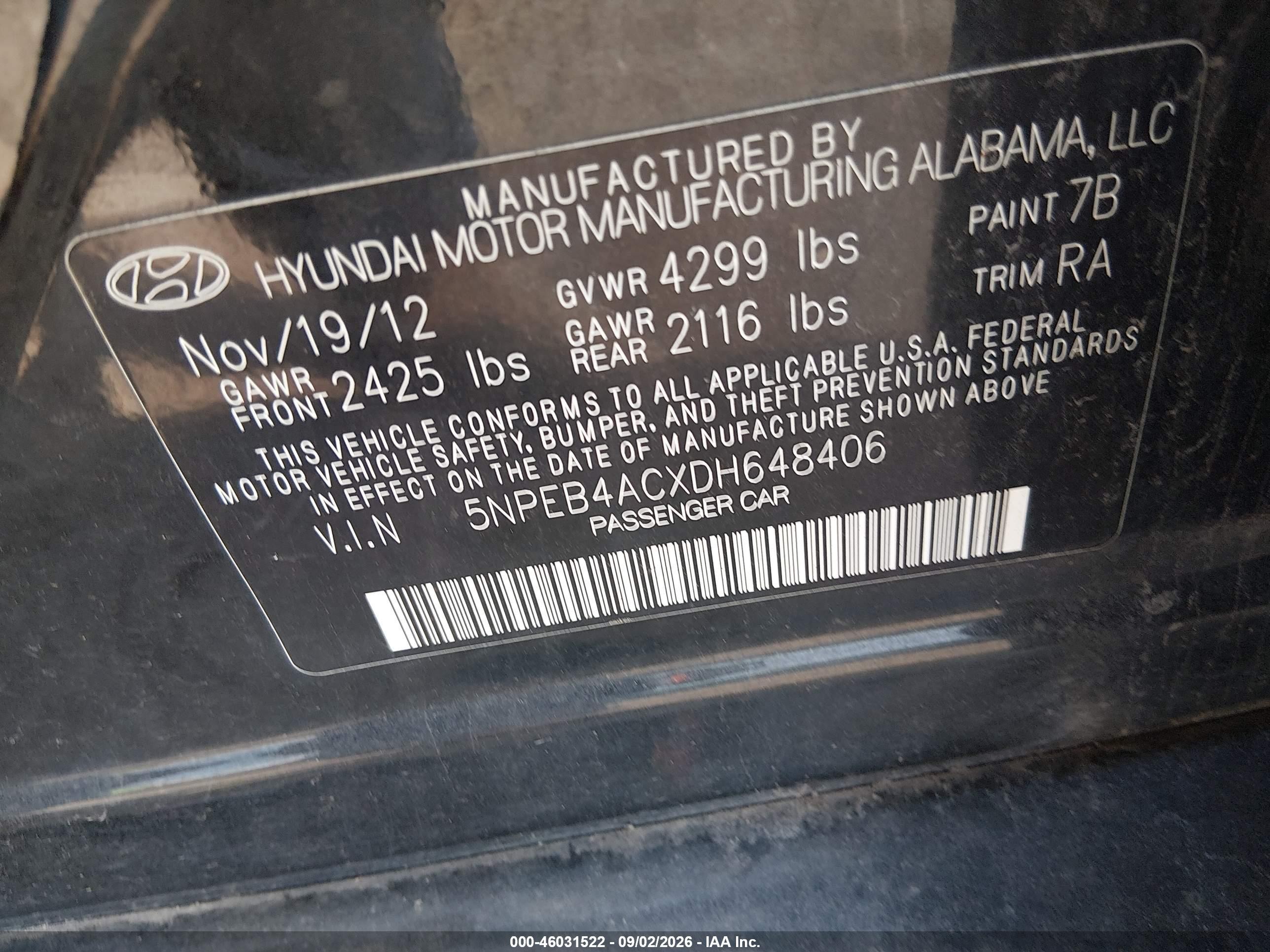 2013 Hyundai Sonata Gls Black vin: 5NPEB4ACXDH648406