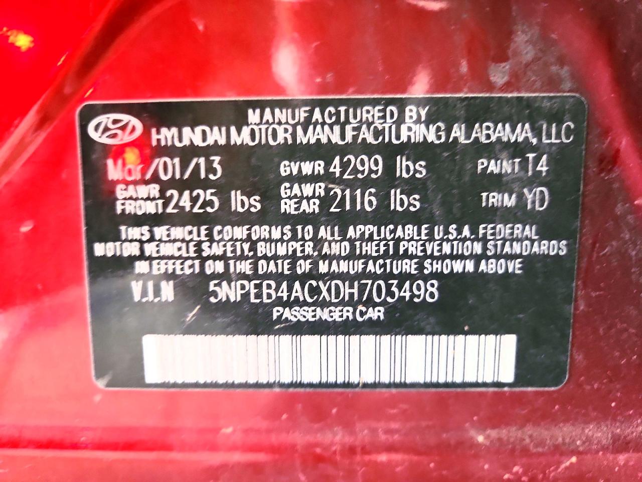 2013 Hyundai Sonata Gls Maroon vin: 5NPEB4ACXDH703498