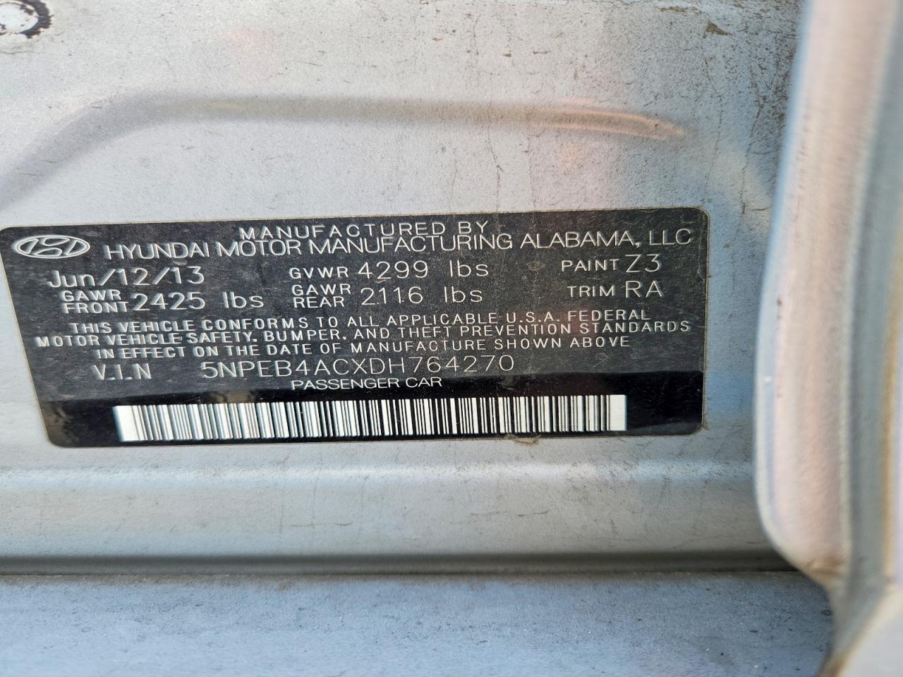 2013 Hyundai Sonata Gls Turquoise vin: 5NPEB4ACXDH764270