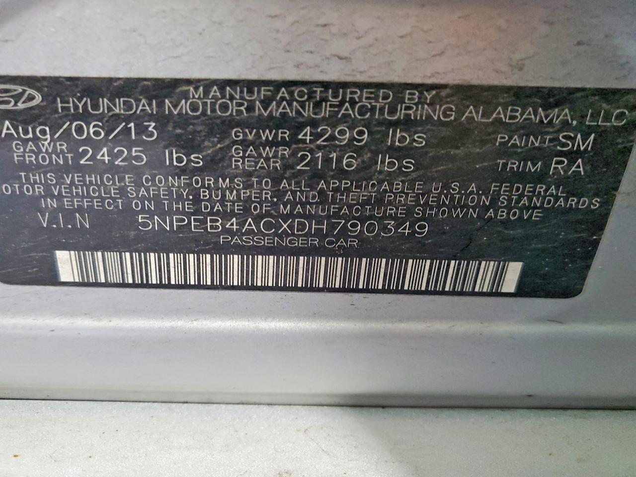 2013 Hyundai Sonata Gls Silver vin: 5NPEB4ACXDH790349