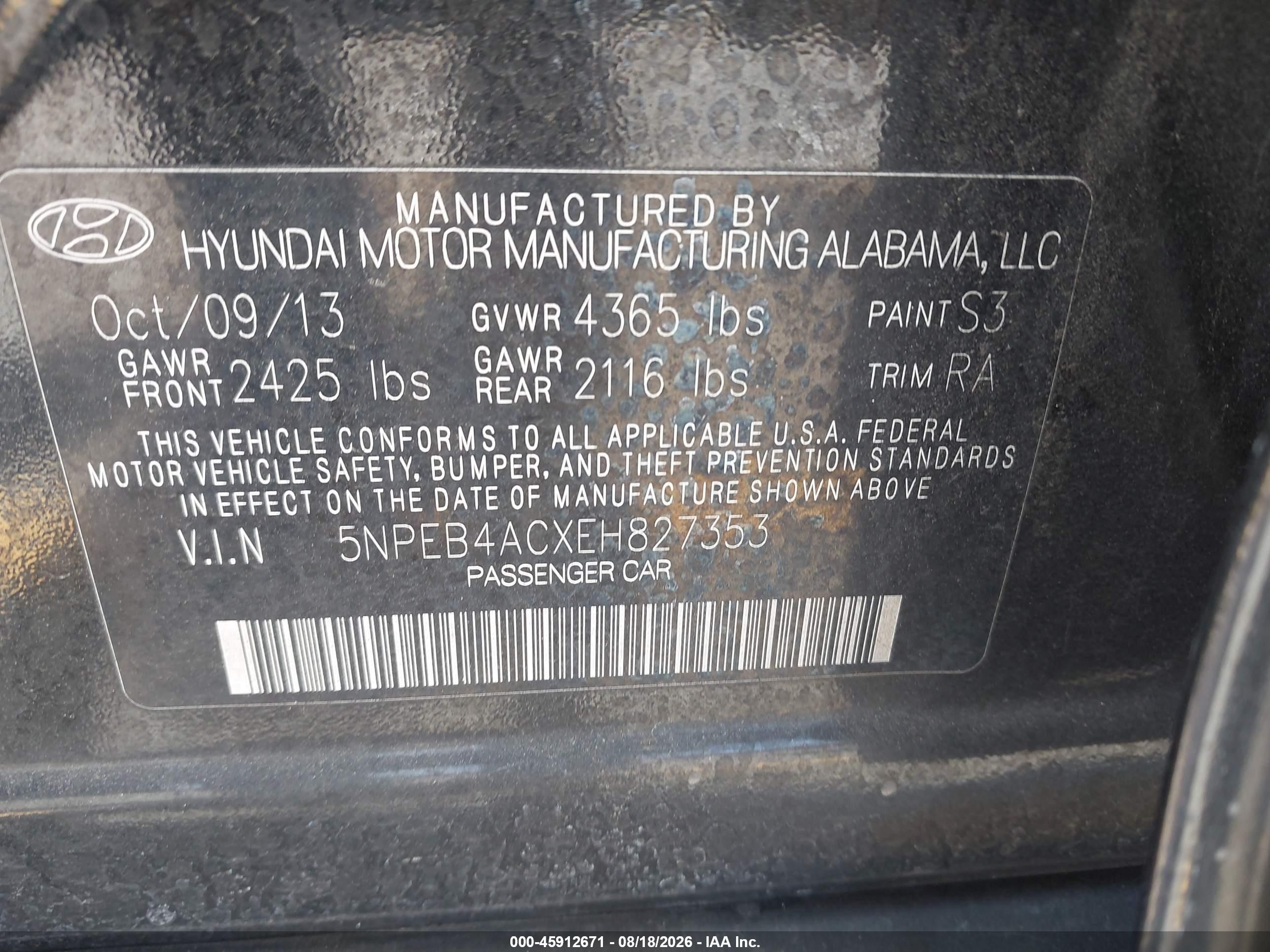 2014 Hyundai Sonata Gls Black vin: 5NPEB4ACXEH827353