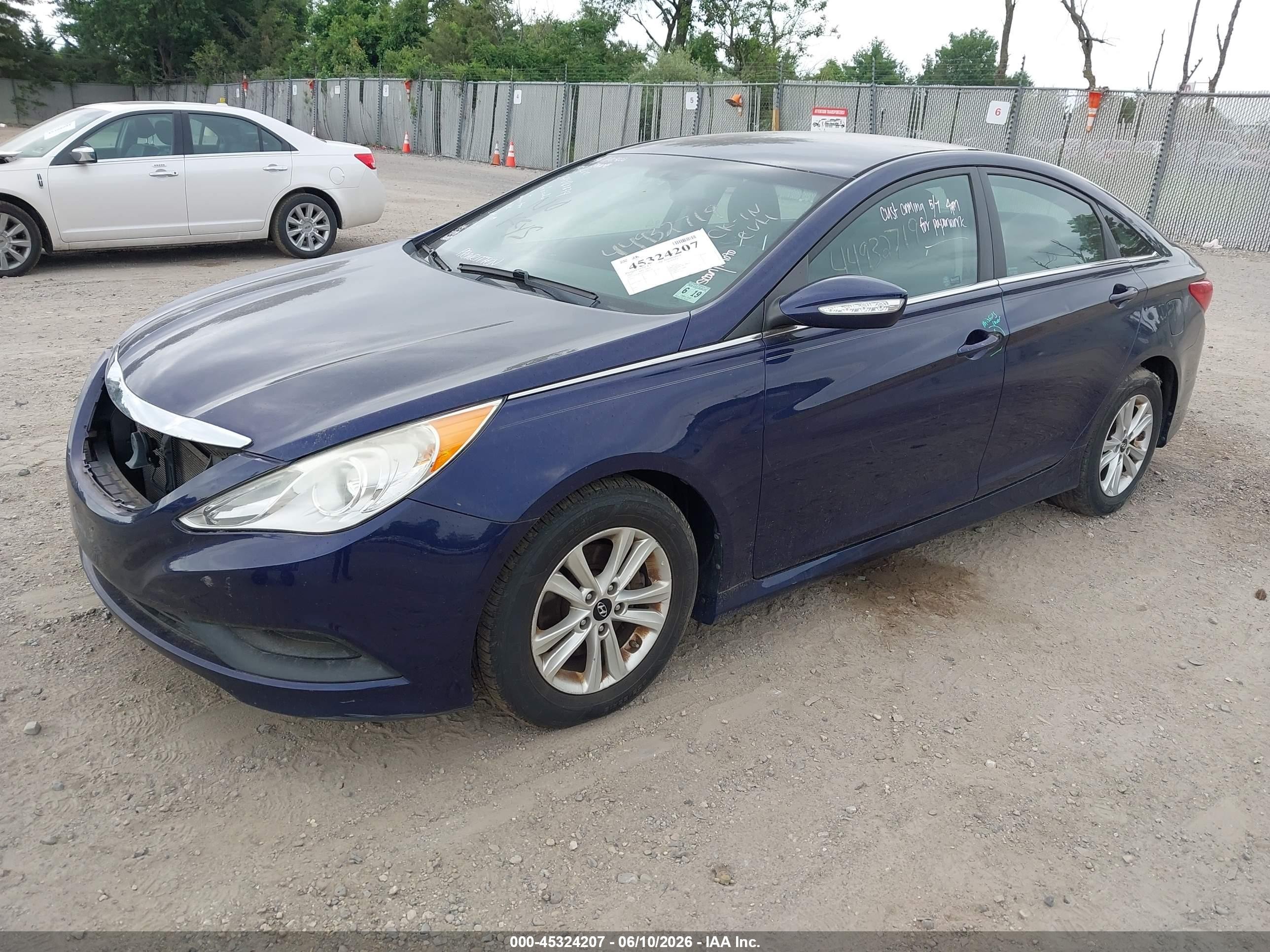 2014 Hyundai Sonata Gls Blue vin: 5NPEB4ACXEH830785
