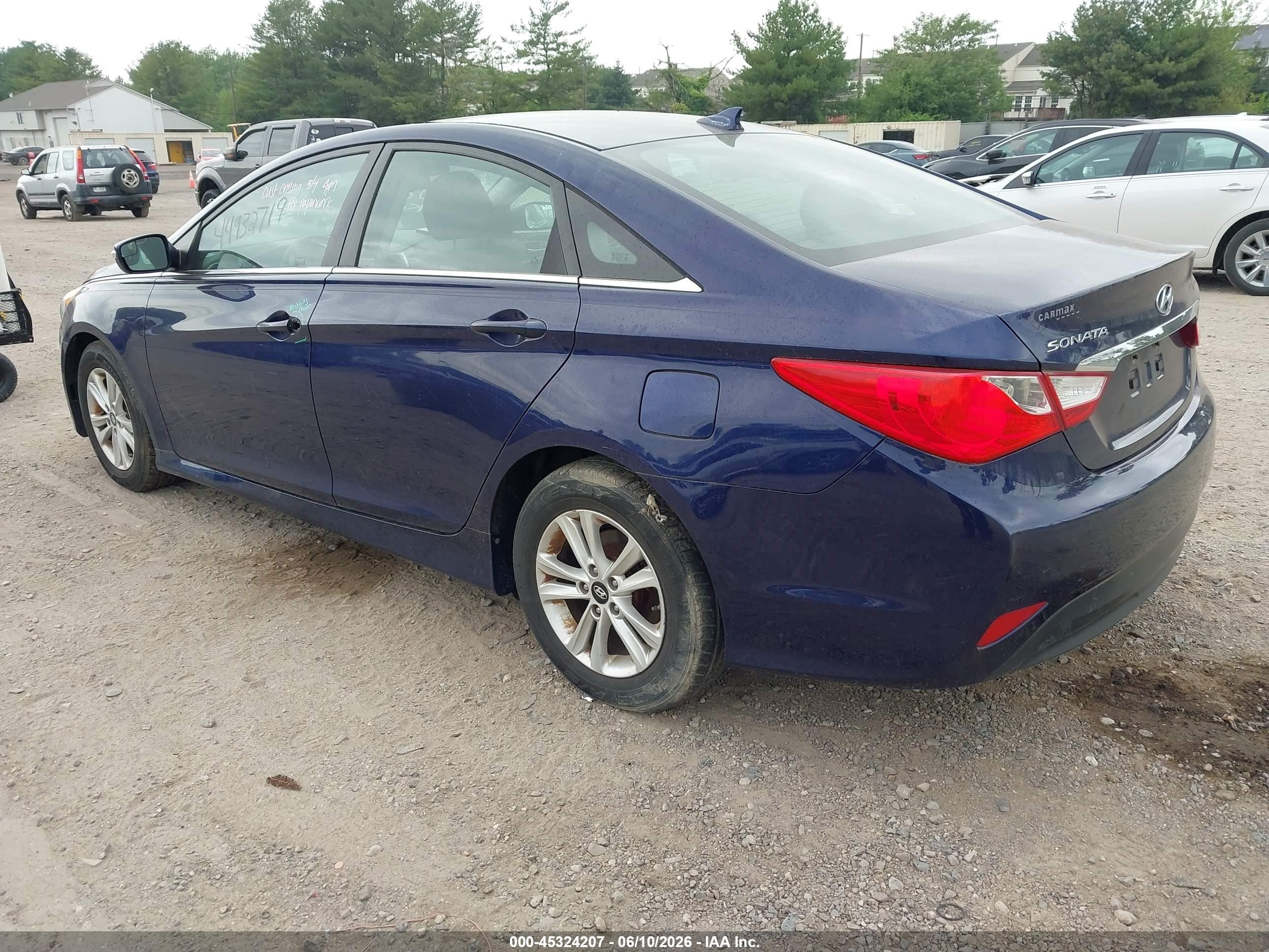 2014 Hyundai Sonata Gls Blue vin: 5NPEB4ACXEH830785
