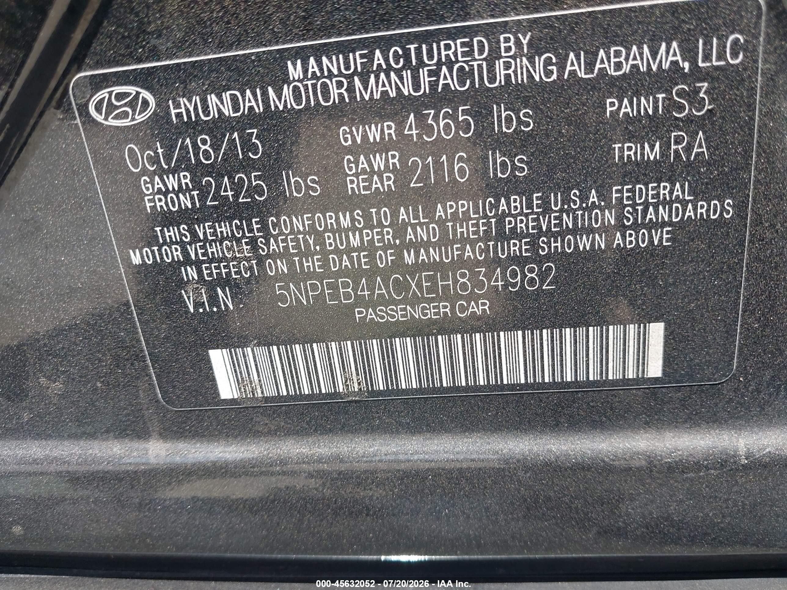 2014 Hyundai Sonata Gls Черный vin: 5NPEB4ACXEH834982