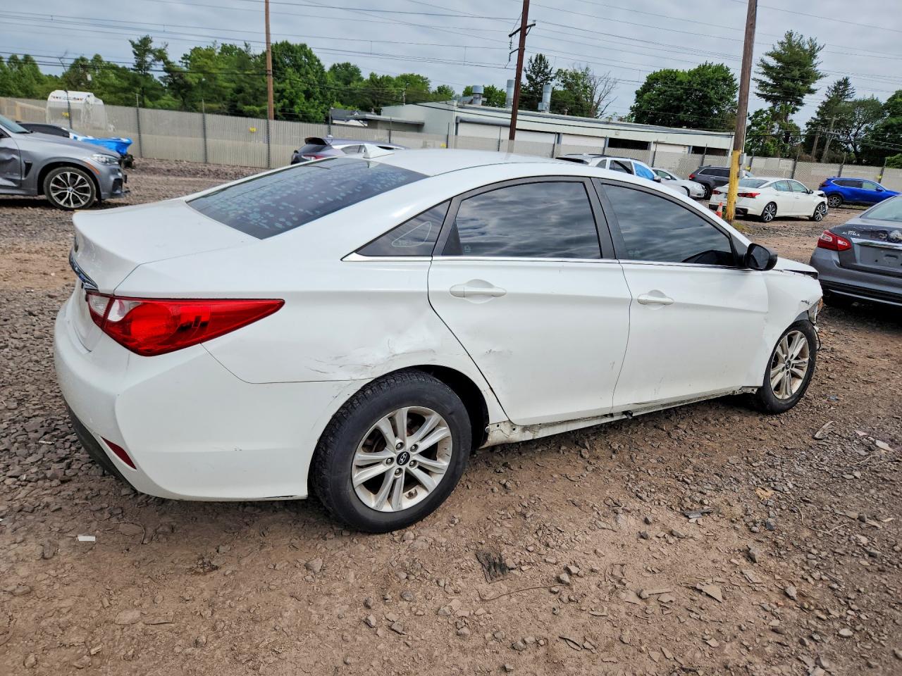 2014 Hyundai Sonata Gls White vin: 5NPEB4ACXEH837414