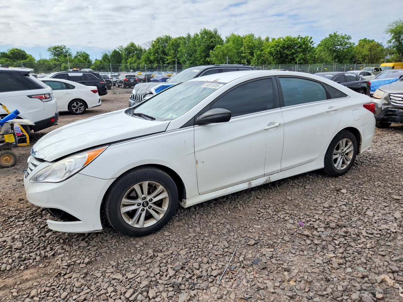 2014 Hyundai Sonata Gls White vin: 5NPEB4ACXEH837414