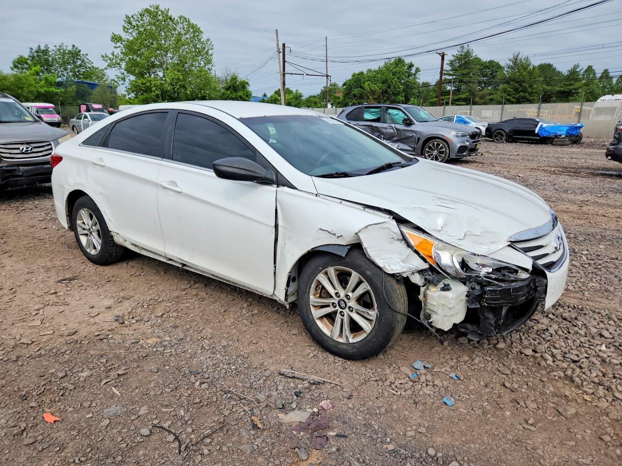 2014 Hyundai Sonata Gls White vin: 5NPEB4ACXEH837414