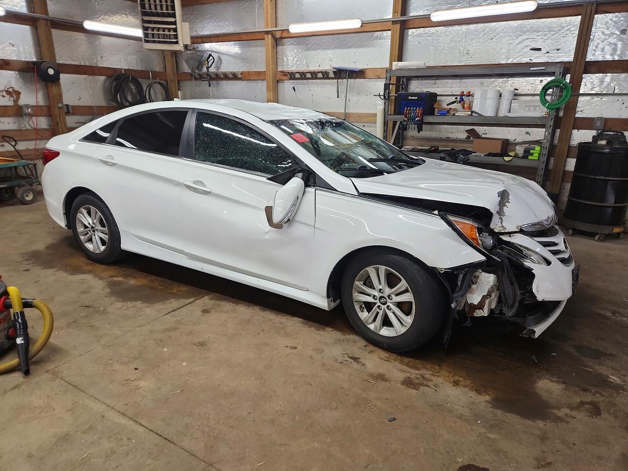 2014 Hyundai Sonata Gls White vin: 5NPEB4ACXEH889089