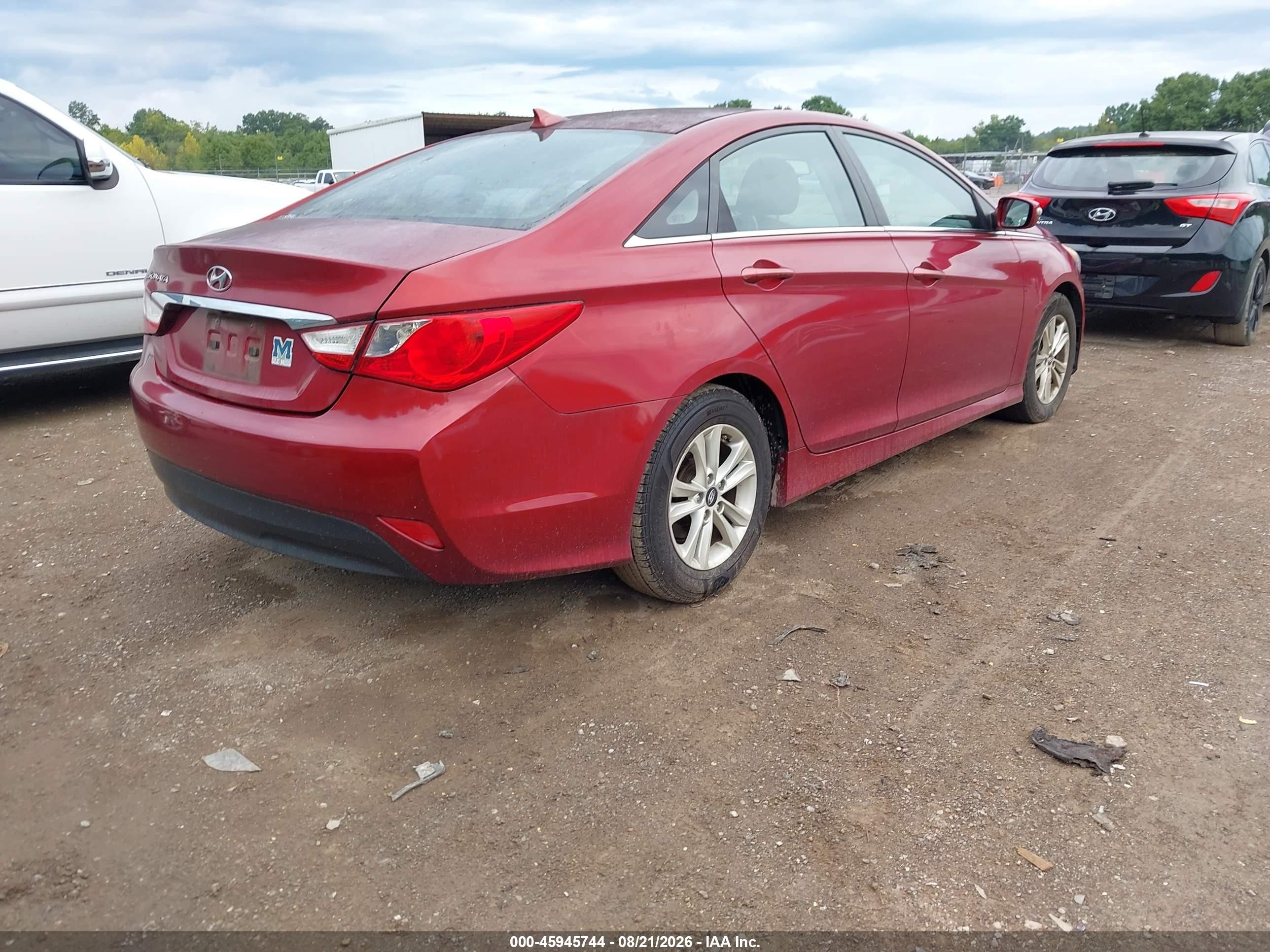 2014 Hyundai Sonata Gls Красный vin: 5NPEB4ACXEH896043