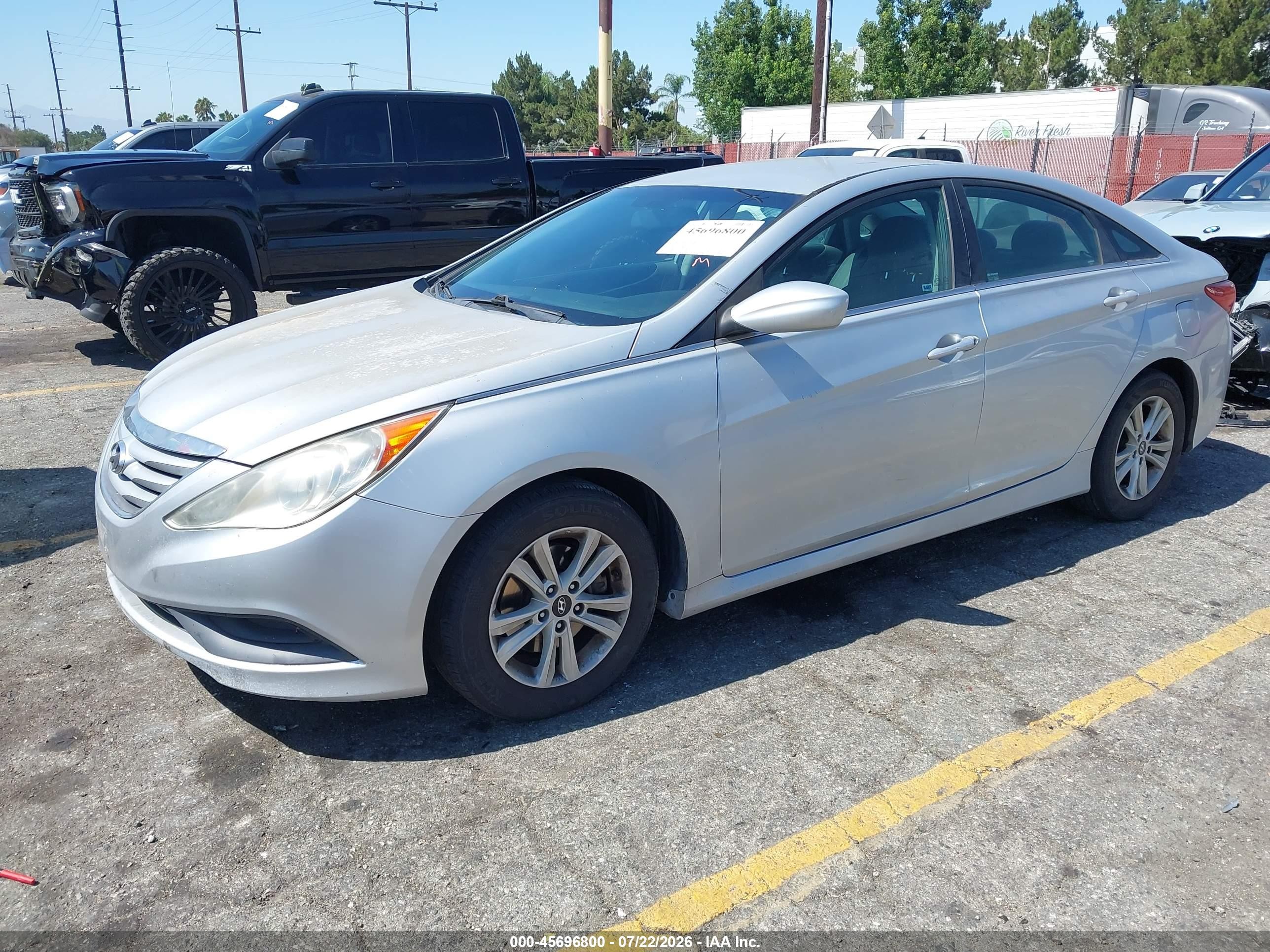 2014 Hyundai Sonata Gls Silver vin: 5NPEB4ACXEH905386