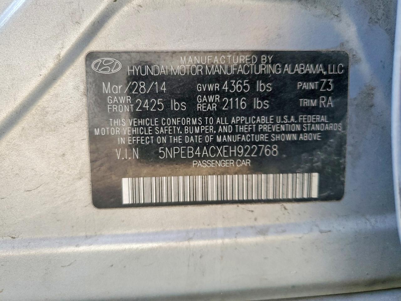 2014 Hyundai Sonata Gls Blue vin: 5NPEB4ACXEH922768