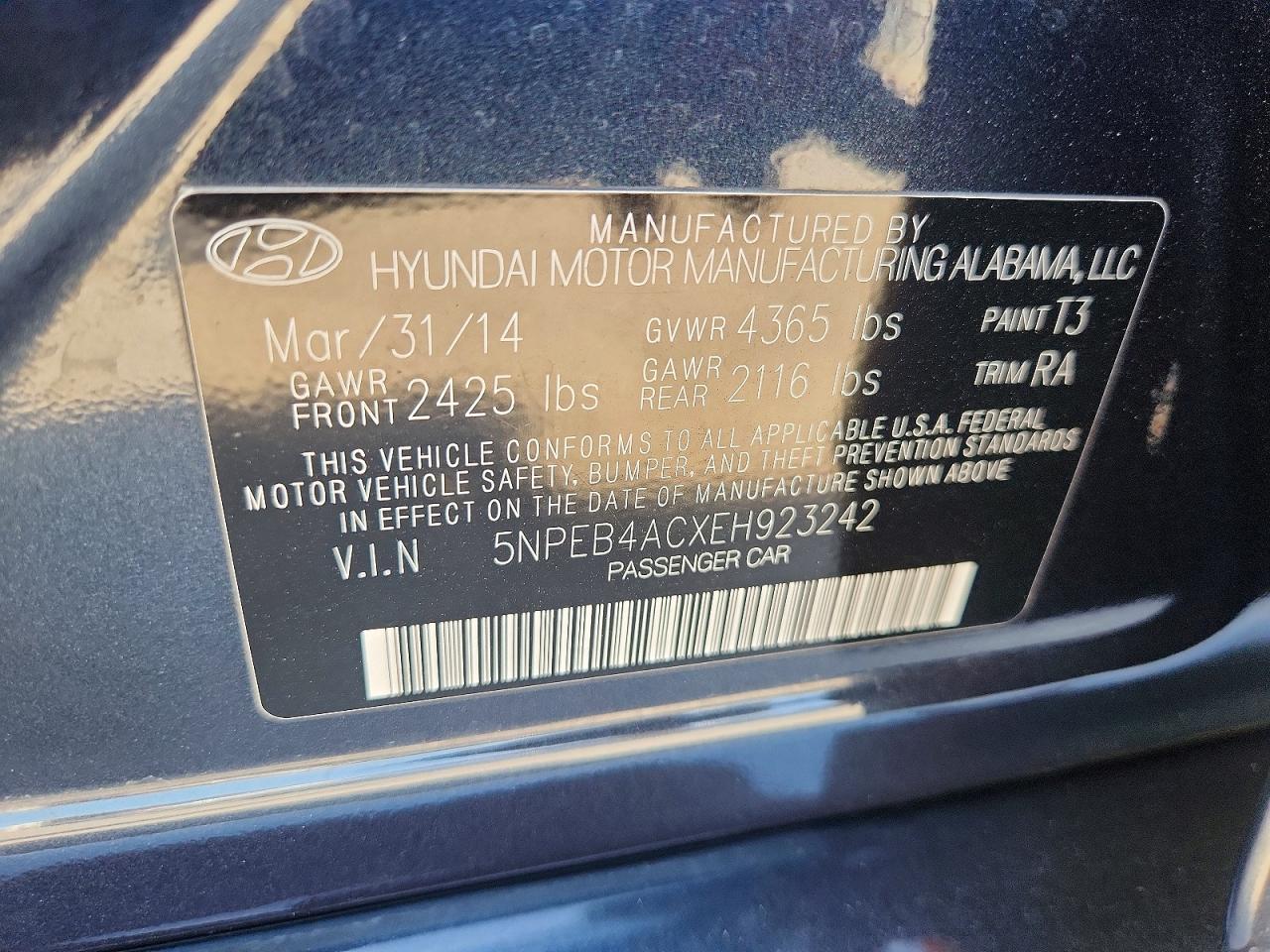 2014 Hyundai Sonata Gls Black vin: 5NPEB4ACXEH923242