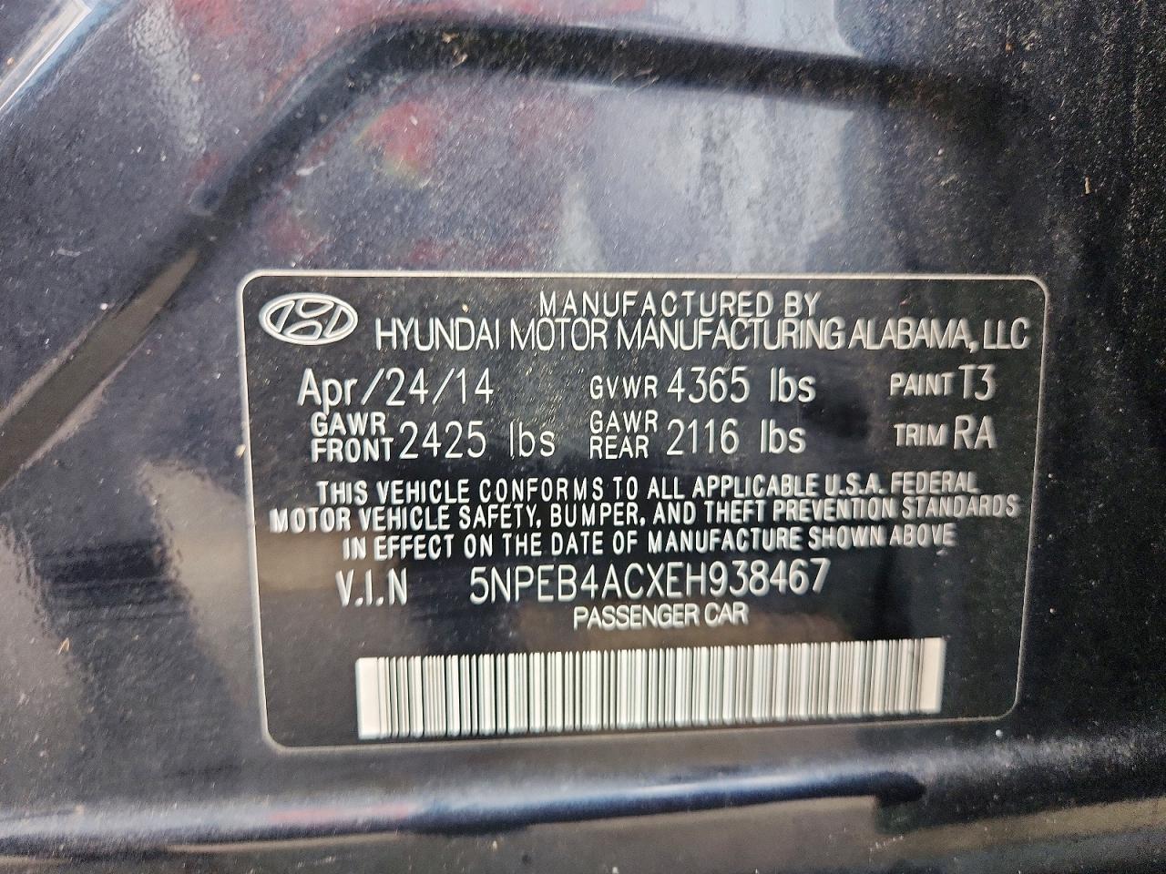 2014 Hyundai Sonata Gls Blue vin: 5NPEB4ACXEH938467