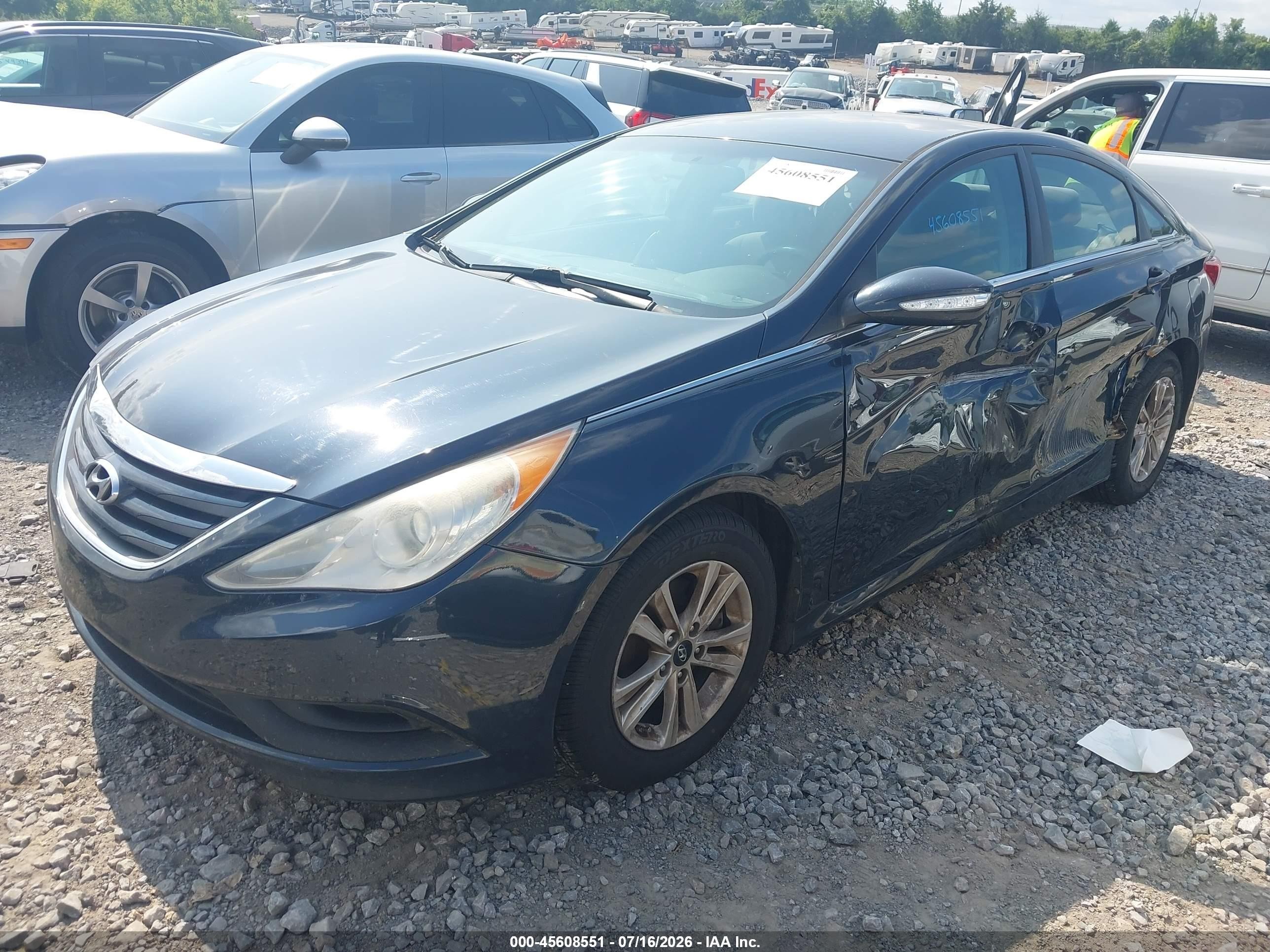 2014 Hyundai Sonata Gls Dark Blue vin: 5NPEB4ACXEH938484