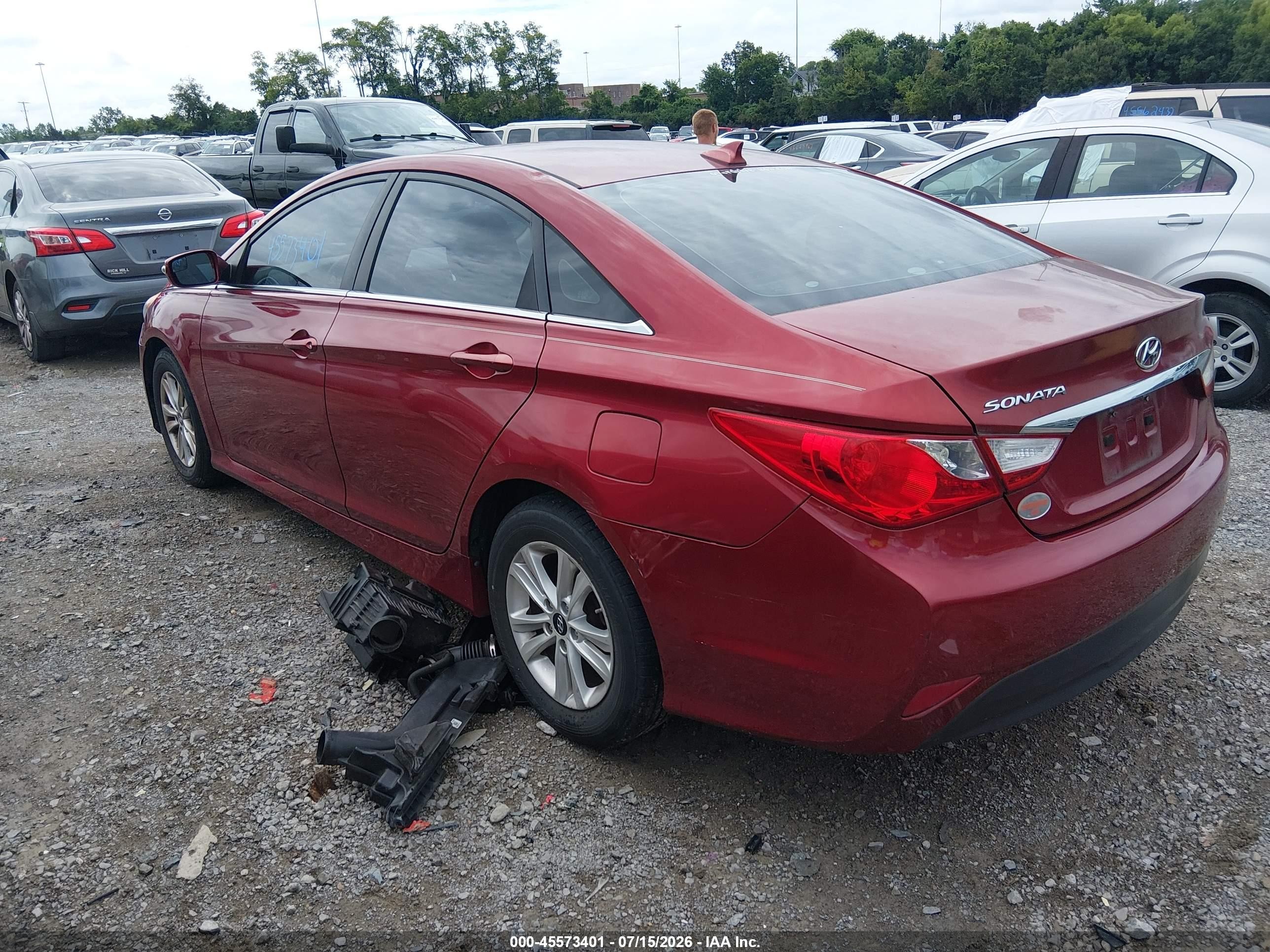 2014 Hyundai Sonata Gls Red vin: 5NPEB4ACXEH946892