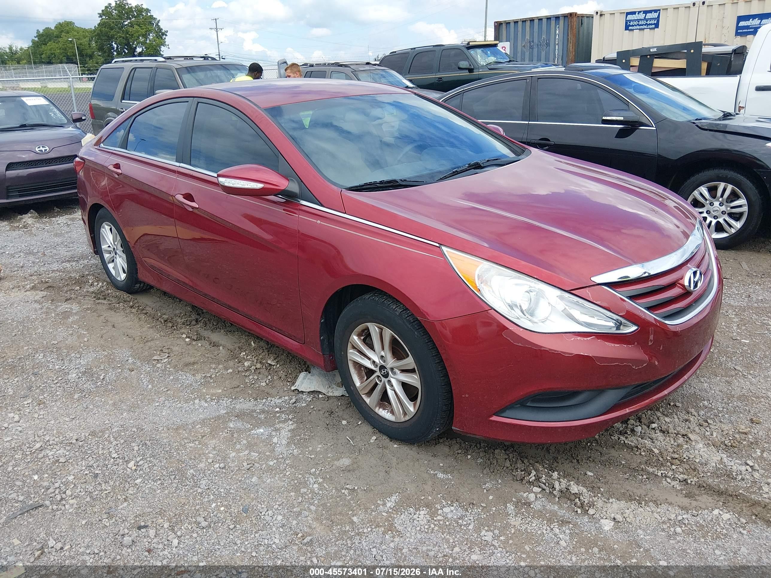 2014 Hyundai Sonata Gls Красный vin: 5NPEB4ACXEH946892