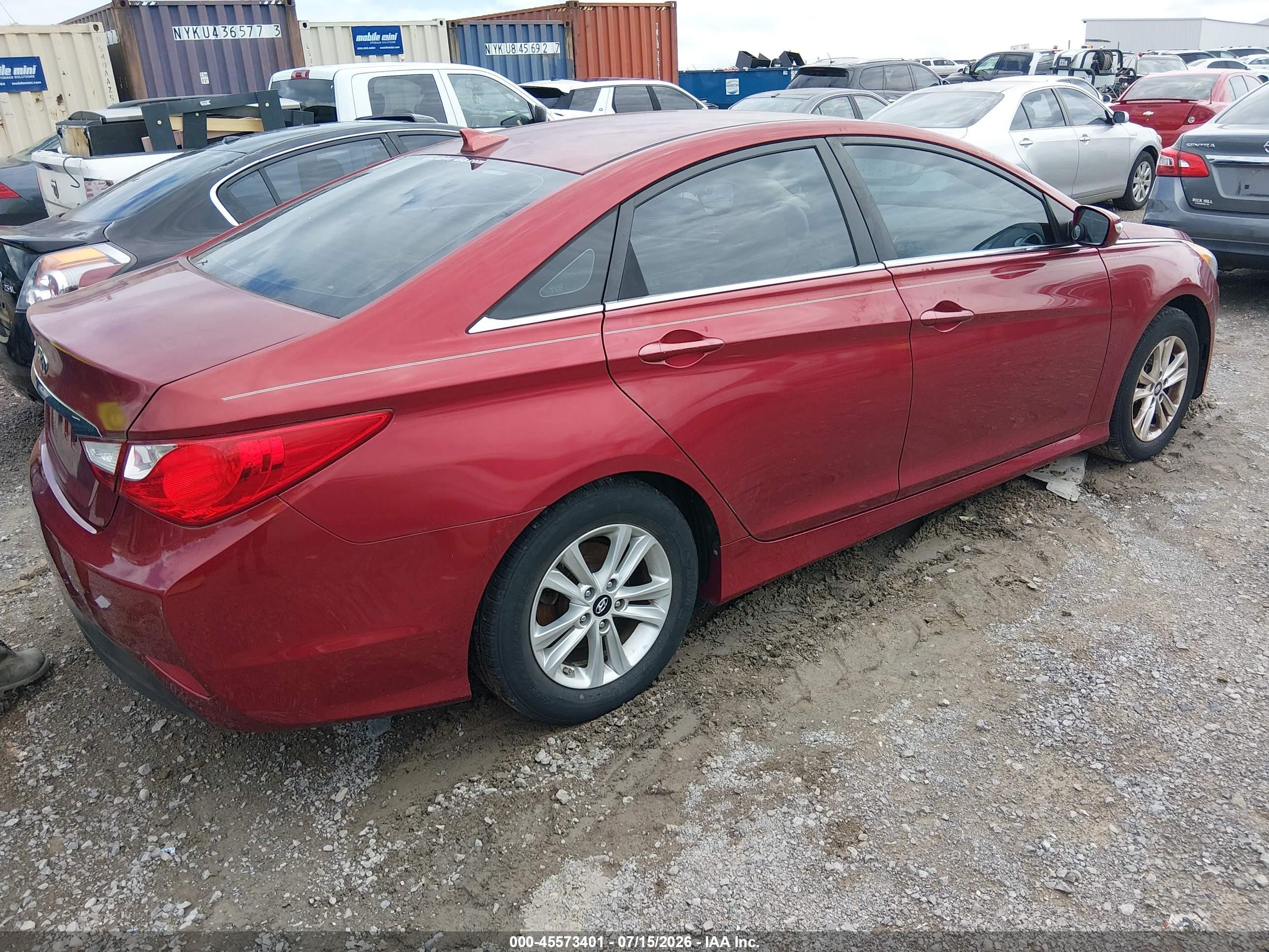 2014 Hyundai Sonata Gls Red vin: 5NPEB4ACXEH946892