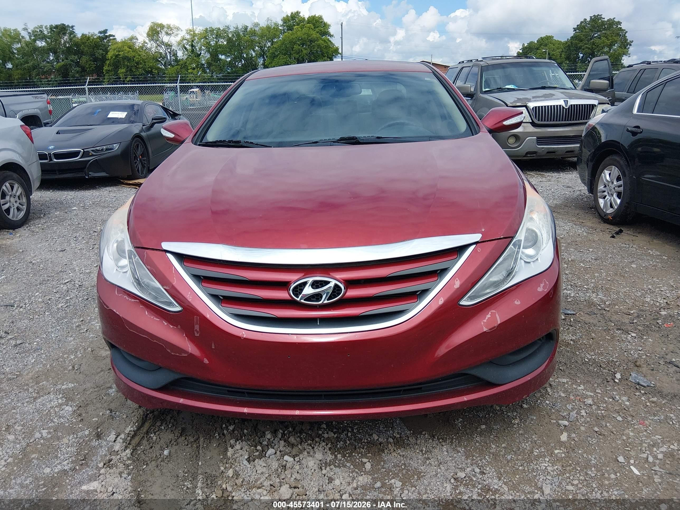 2014 Hyundai Sonata Gls Red vin: 5NPEB4ACXEH946892