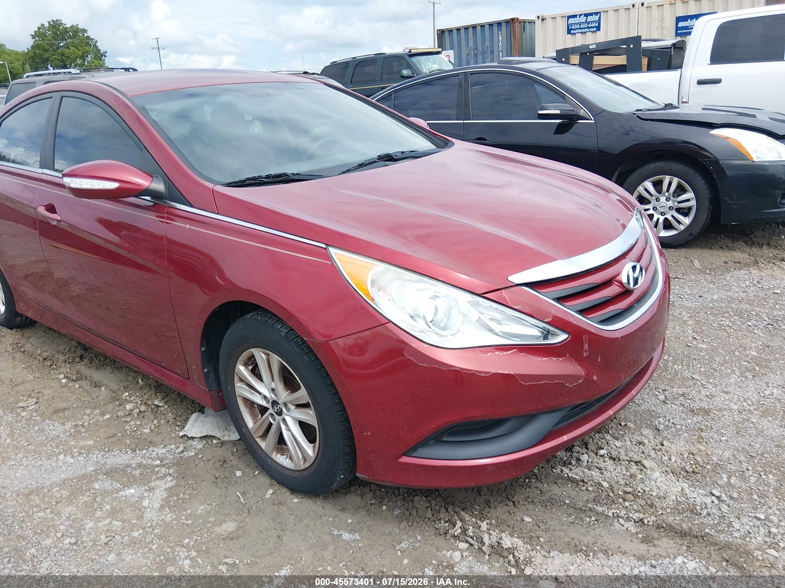 2014 Hyundai Sonata Gls Red vin: 5NPEB4ACXEH946892