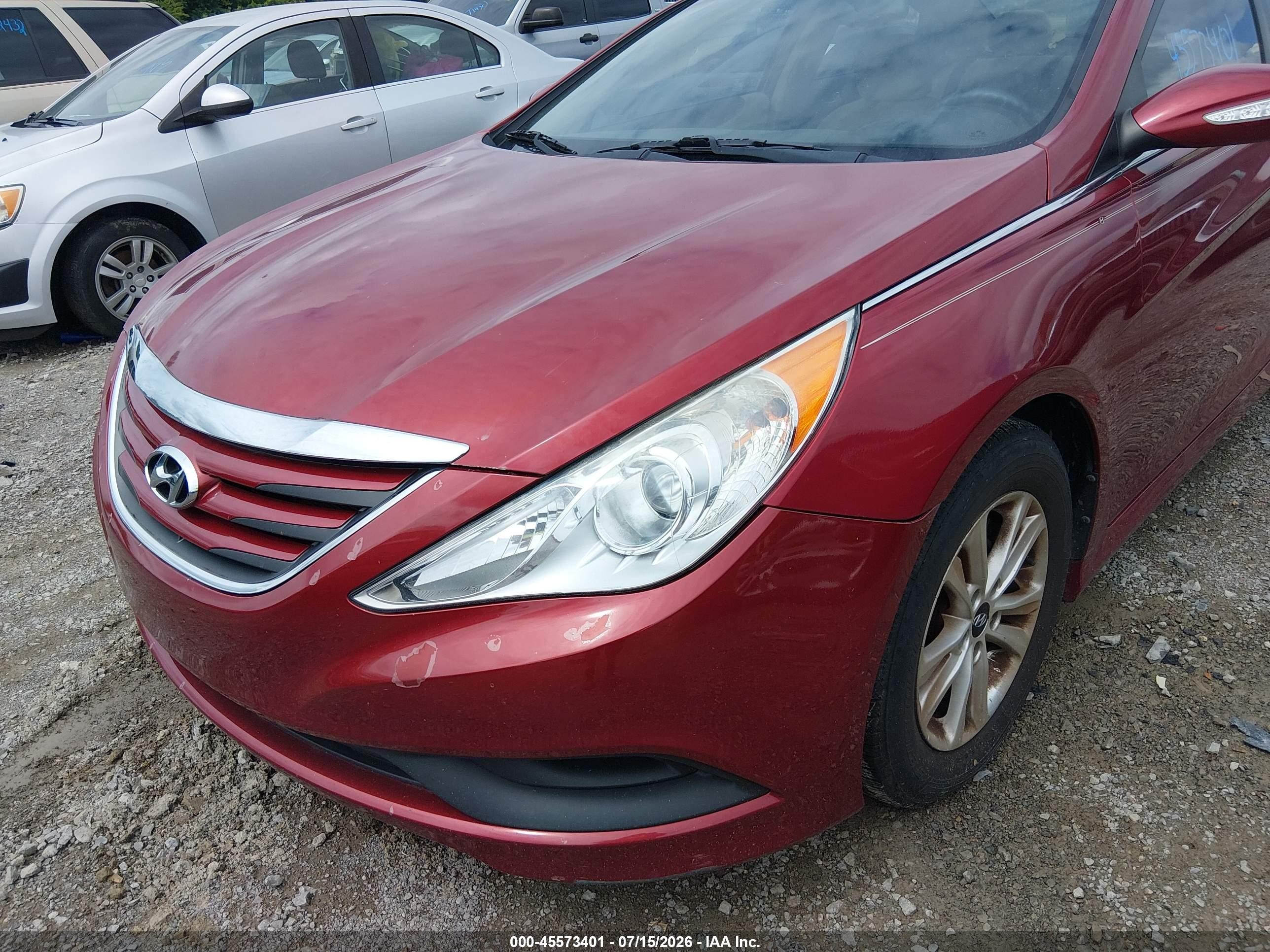 2014 Hyundai Sonata Gls Red vin: 5NPEB4ACXEH946892