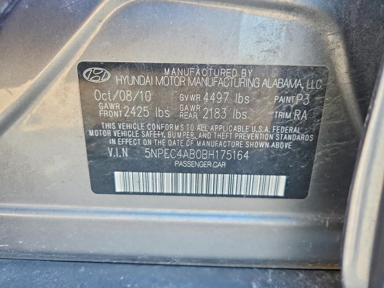 2011 Hyundai Sonata Se 2.0t Blue vin: 5NPEC4AB0BH175164